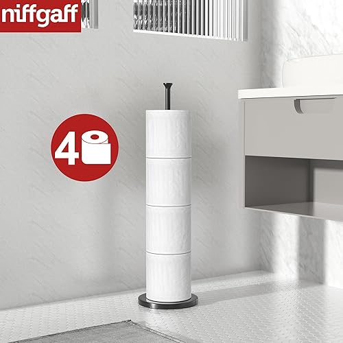 Miniatura 9 de Soporte de papel higiénico (con función de reserva), soporte de almacenamiento de papel higiénico independiente, soporte de acero inoxidable para