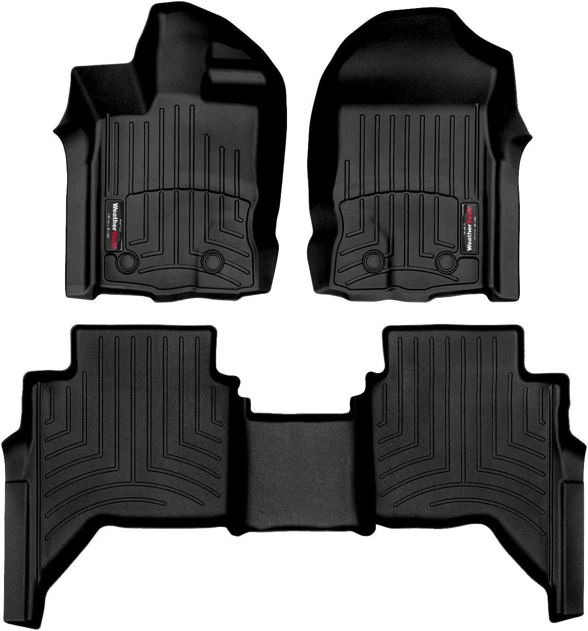 WeatherTech Custom Fit FloorLiners for Ford Ranger - 1st & 2nd Row (441518-1-2), Black