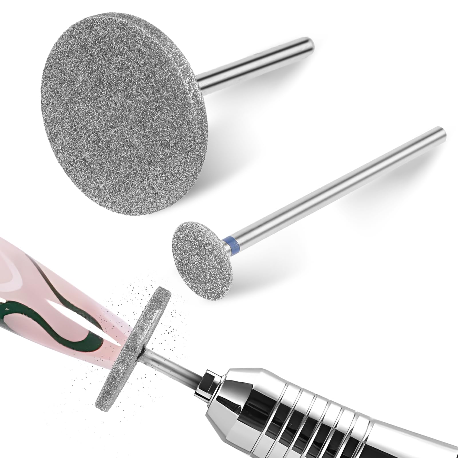 Andibro2Pcs Sanding Disc Nail Drill Bits,Electric Foot File Hard Skin Remover Discs Emery Carbide Callus Remover Pads Pedicure Sandpapers Replacement Cracked Skin Callus Removal for Manicure Pedicure