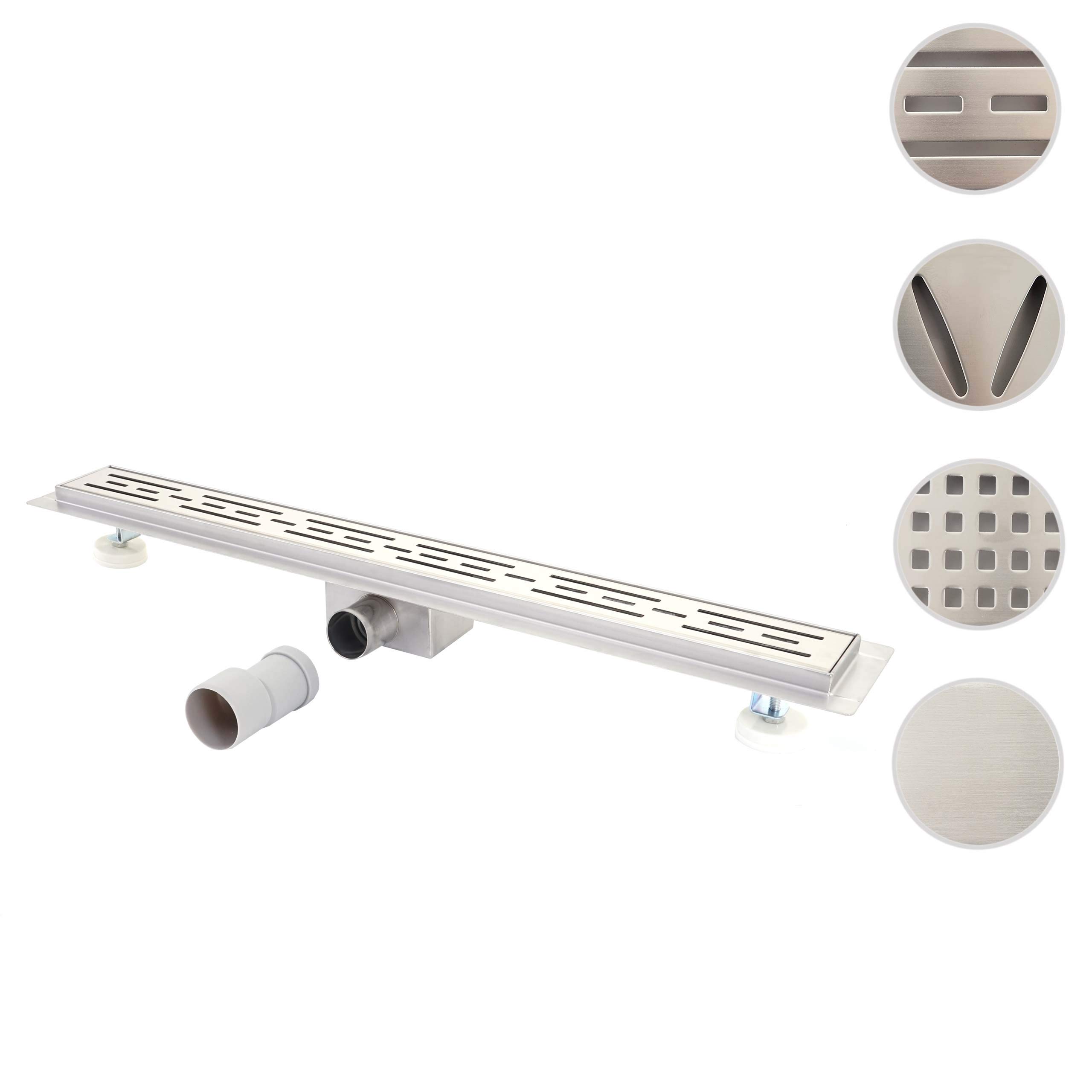Mendler HWC-D94a - Canaleta para desagüe de ducha (sifón de acero inoxidable, 50-120 cm)