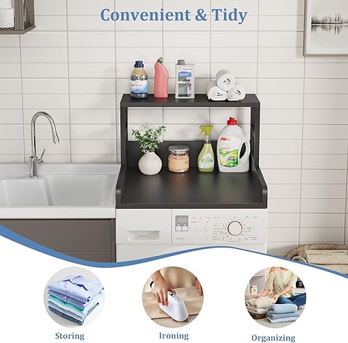 Miniatura 5 de Lavadora secadora encimera, 27.5 pulgadas de profundidad x 27.5 pulgadas de ancho x 16.7 pulgadas de alto, almohadillas antideslizantes, encimera de