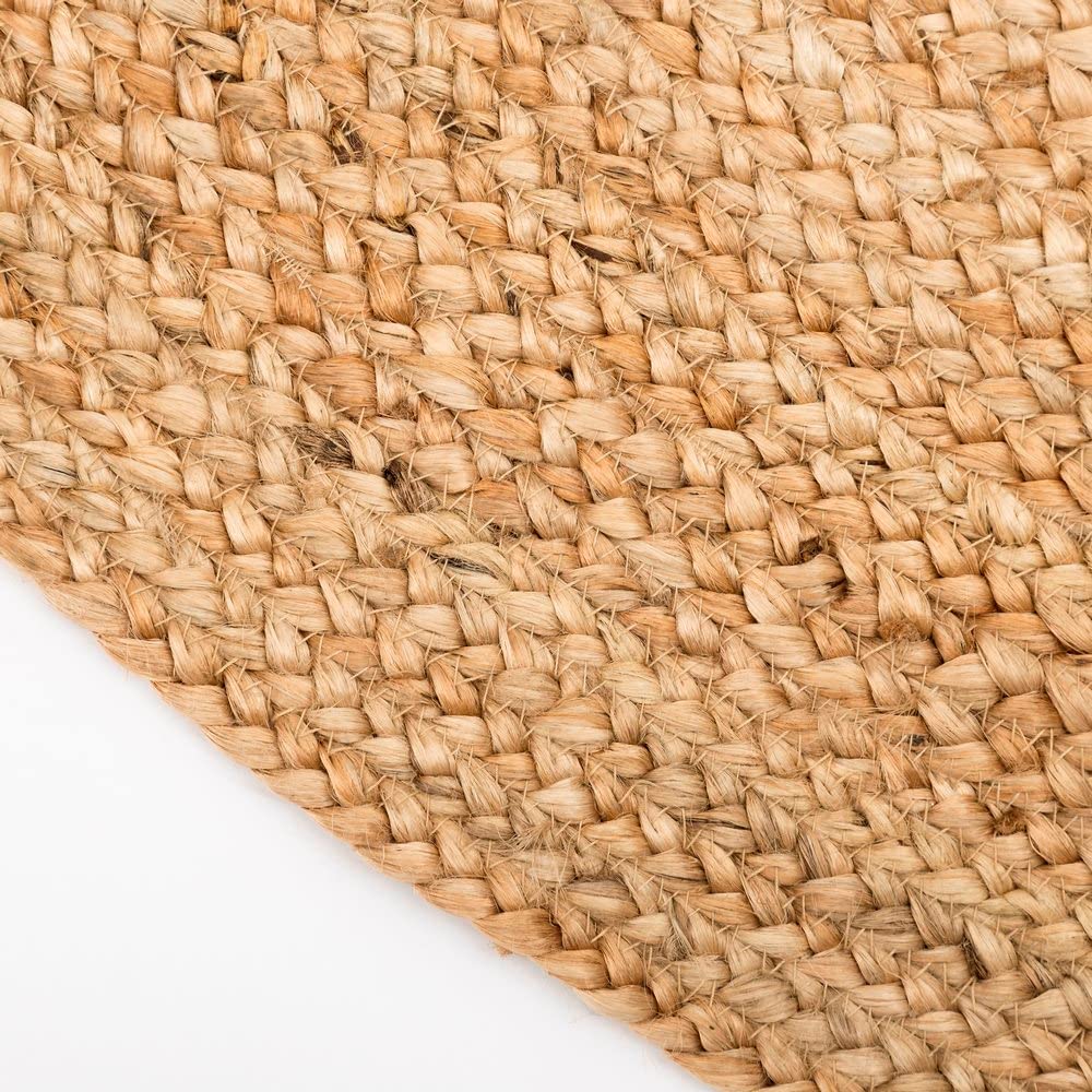 LOLAhome Alfombra rústica Trenzada Redonda Beige de Fibra Natural ø 120 cm | Hecha de yute para interior y exterior. Aporta calidez y confort a cualquier estancia de tu hogar.