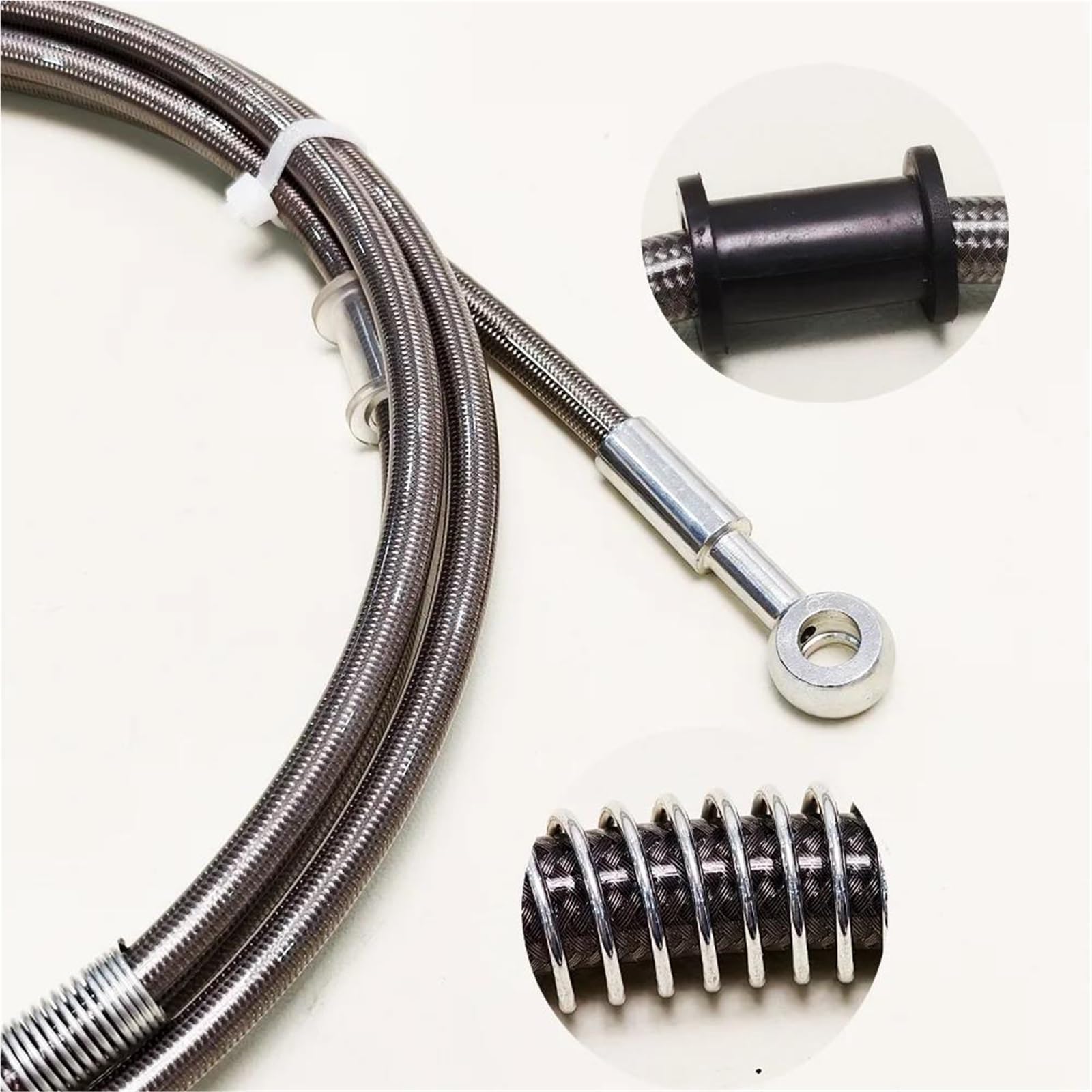 Accessoires de freinage Câble De Frein Tressé Hydraulique pour Moto, 30cm-240cm 0 °-90 °, Tuyau D'huile, 8mm 10mm, Accessoires Banjo(30cm)