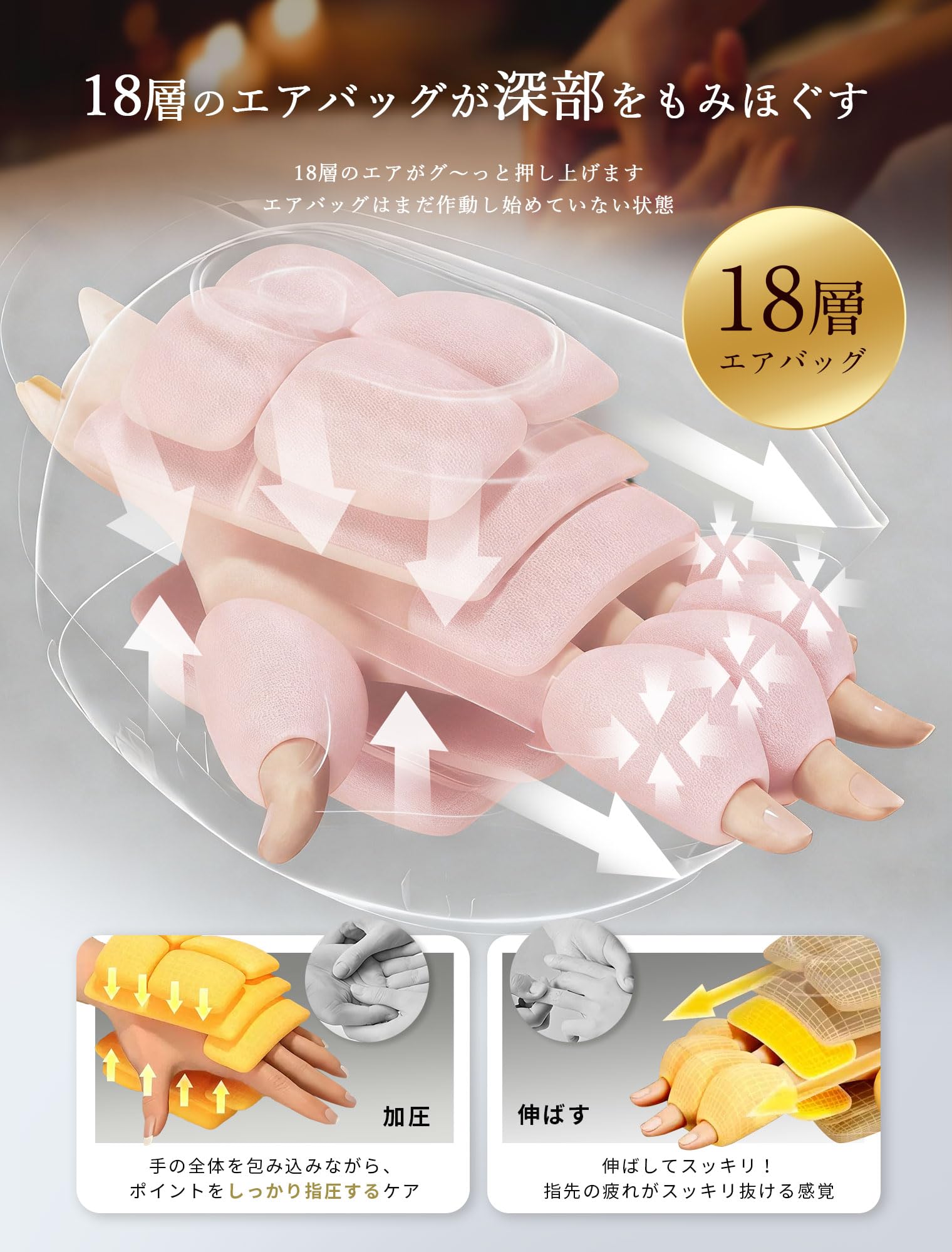 Amazon | 【令和8年新登場】ハンドケア リラクゼーション器 18層エア 