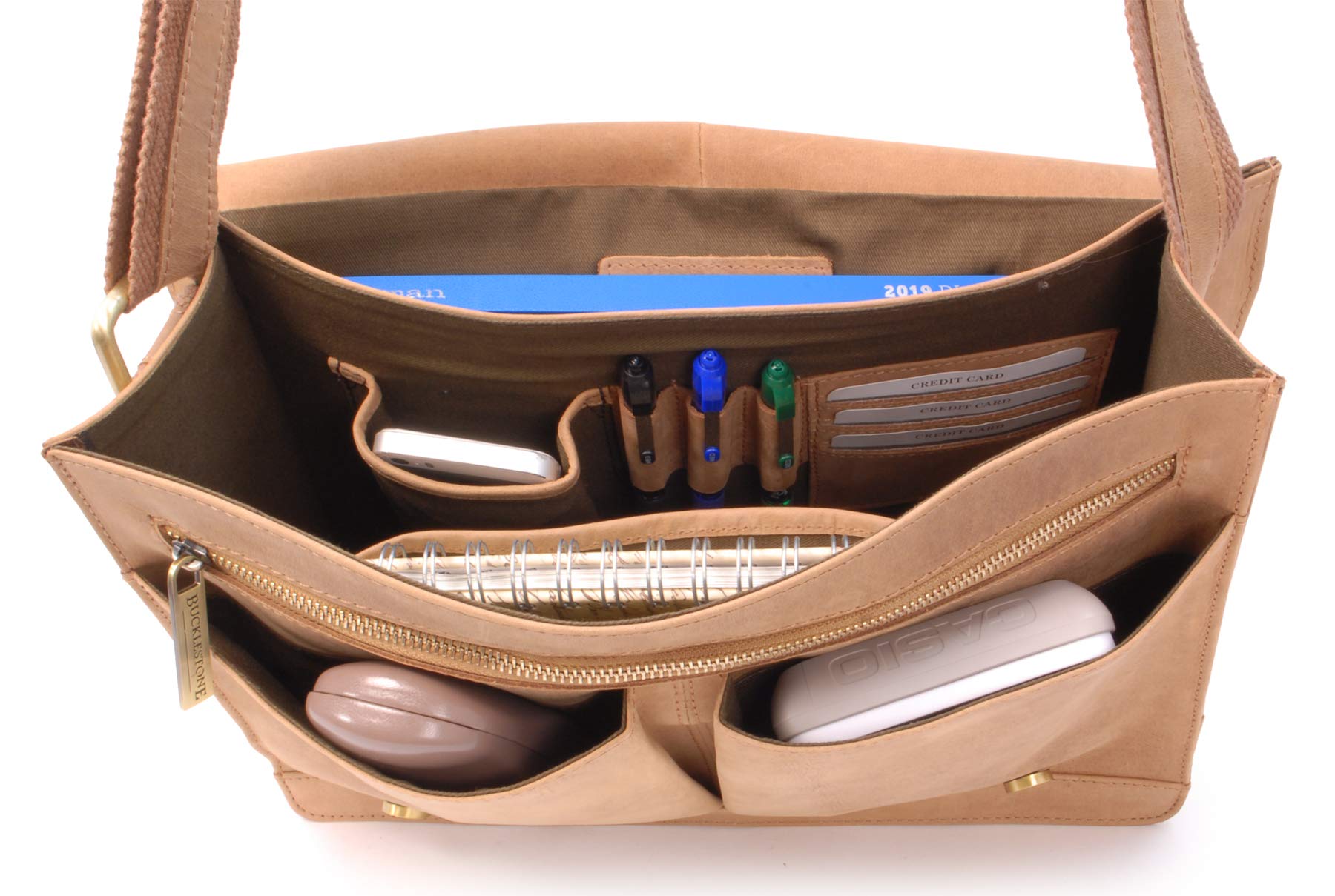 Borsa Messenger in Pelle per PC 15 Pollici - Borsa a Tracolla Media da Lavoro A4 - Ufficio Uomo - Lancaster
