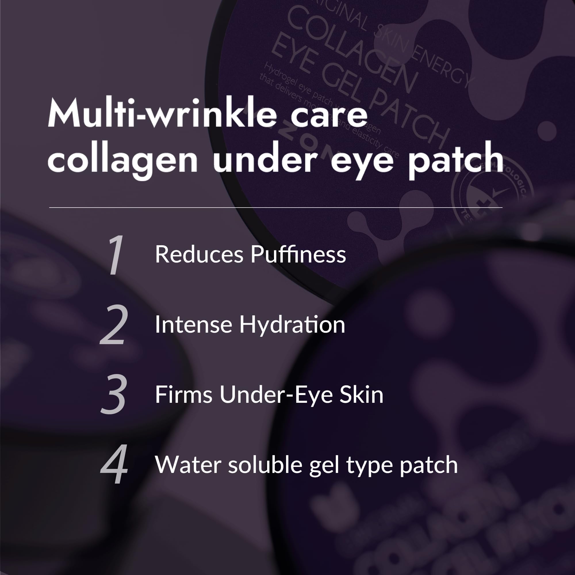 MIZON Under Eye Collagen Patches with Marine Collagen, Eye Gel Treatment Masks for Puffy Eyes, Dark Circles, Moisturizing Improves Elasticity, 60 Pcs 4