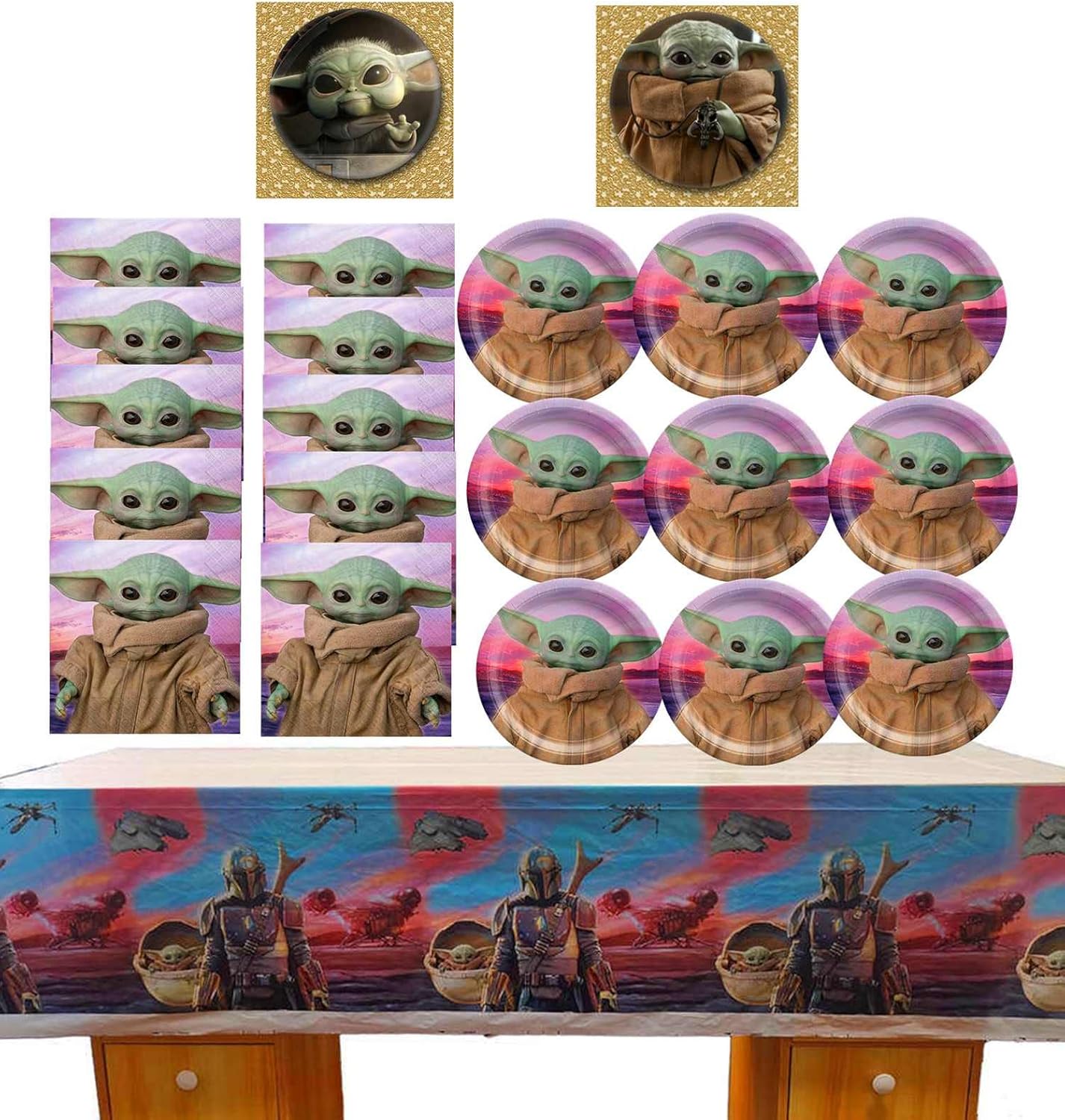 Baby Yoda birthday party decoration，baby yoda party favors