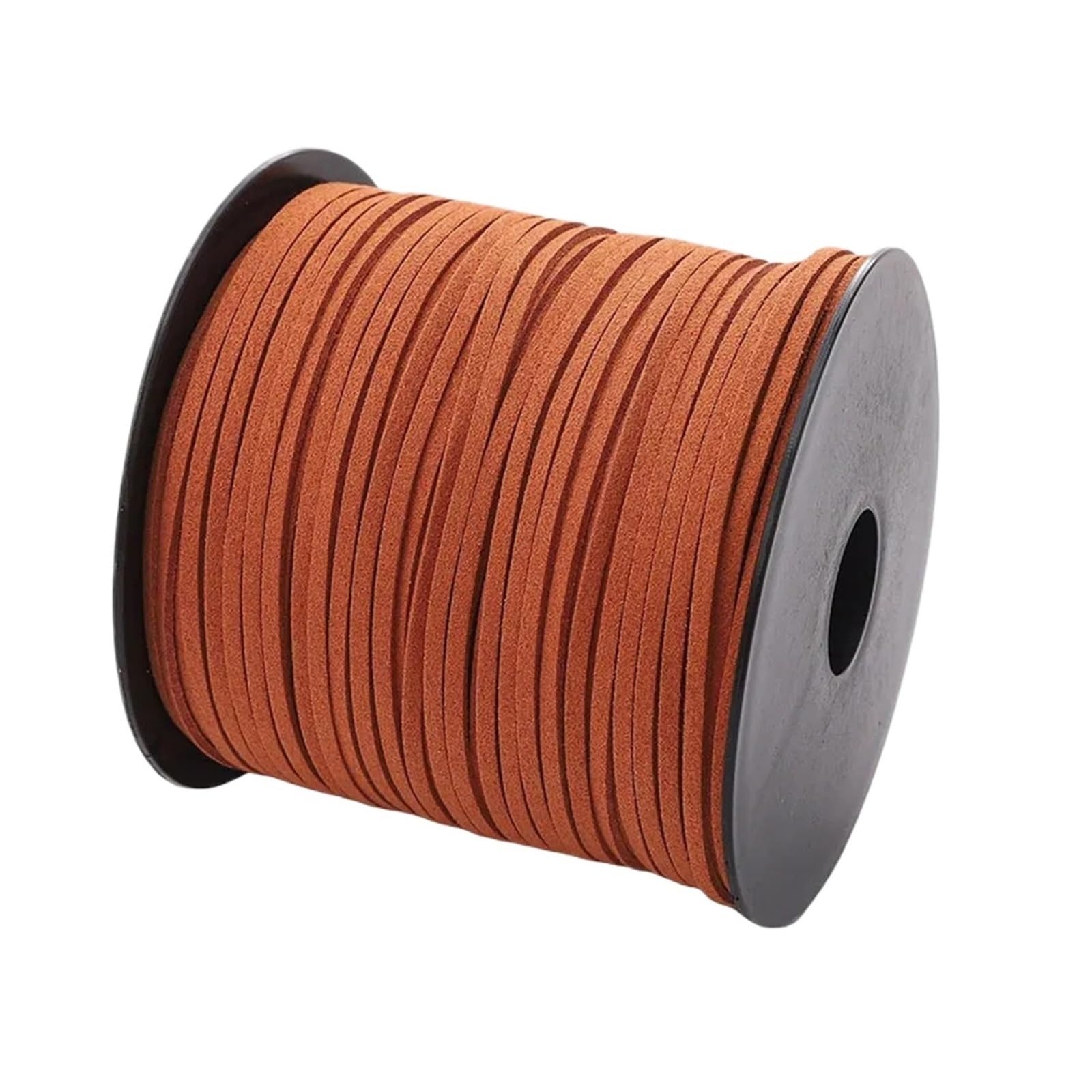 Nylonschnur, 2 Stück, 3 mm, Wildlederschnur, 91 m, flach, geflochtenes Seil für Halsketten, Armbänder, Perlen, Basteln, für Armbänder, Makramee, Orange