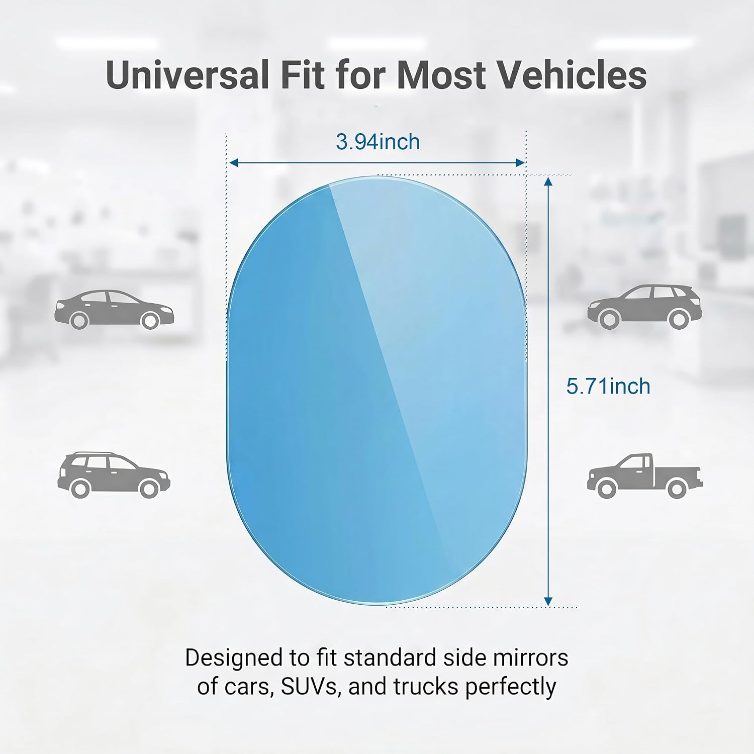 2 PCS Car Rear View Mirror Waterproof Film, Rainproof Anti-glare Oval Protective Sticker, High-definition Anti-fog Guard, Universal Window Film for SUVs Sedans Trucks (Transparent)
