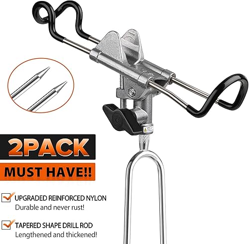 Miniatura 9 de PLUSINNO Soportes para caña de pescar para pesca de banco, soportes mejorados para caña de pescar para suelo, playa, equipo de soporte de caña de