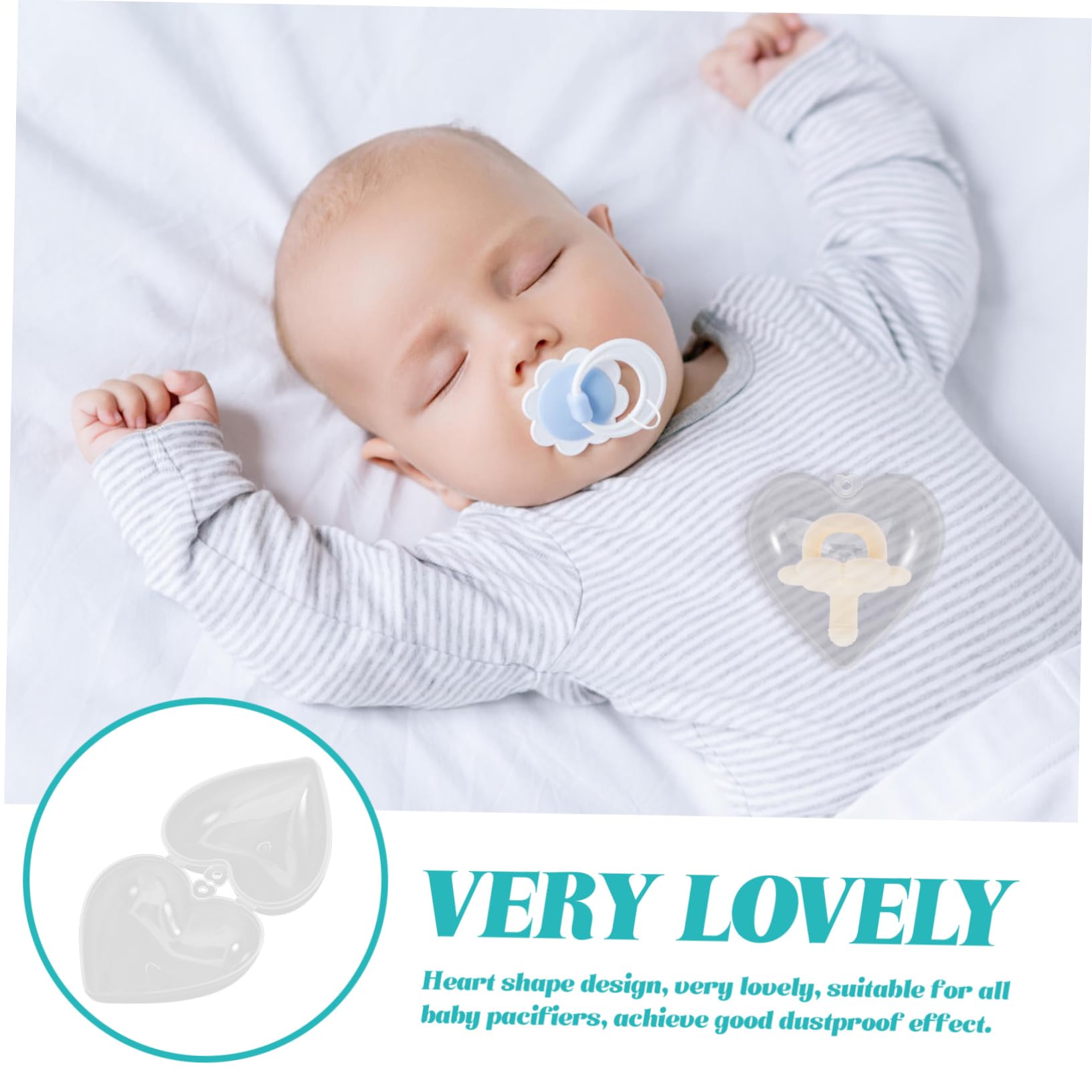 SUPVOX 6 Pcs Boxes Heart Shaped Pacifier Cases Holders Durable Material for Storing Pacifiers Coins Keys and More Present for Parents