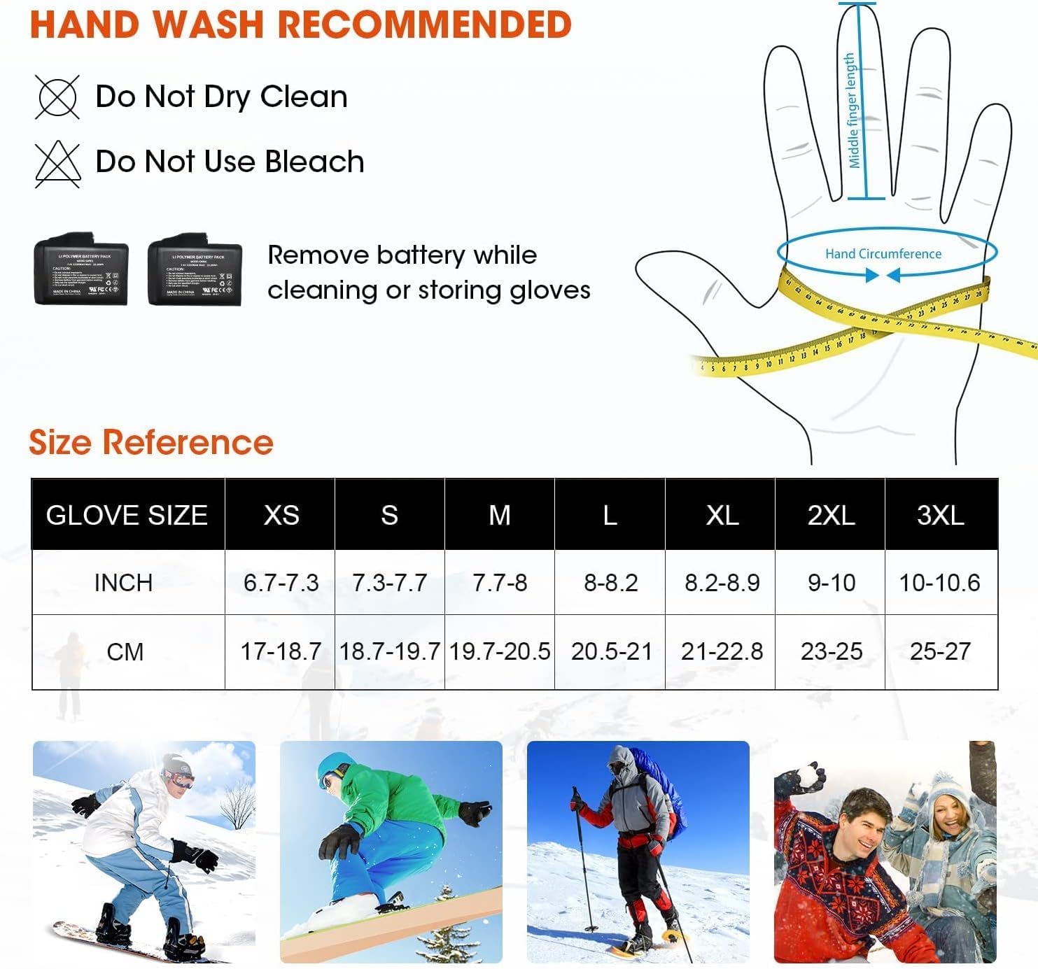 SNOW DEER Heated Motorcycle Gloves for Men Women, Electric Glove Rechargeable Battery Heated Hand for Motorcycle Biking Hunting Arthritis Skiing Working - Image 6