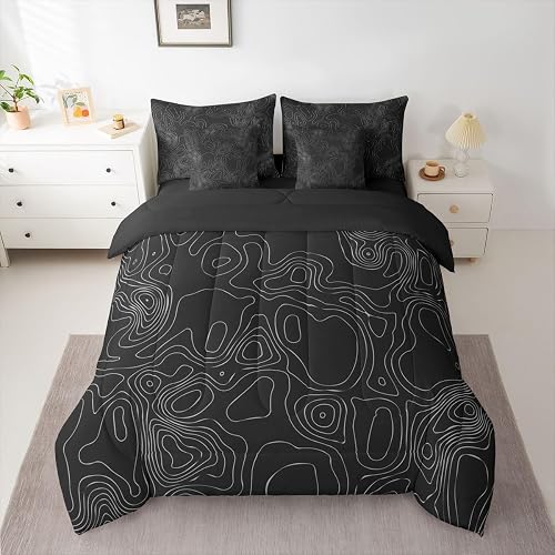 Feelyou Galaxy Print Comforter Set with Sheets 7 Piece Twin Size