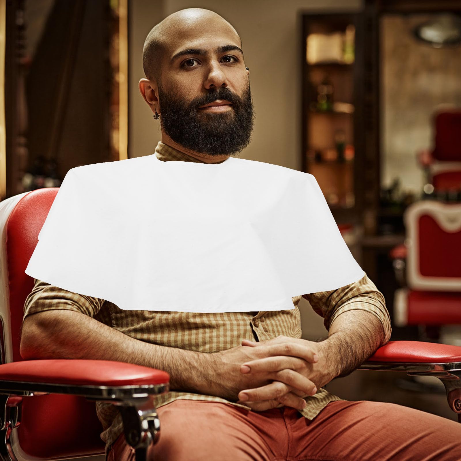 FOMIYES Waterproof Hair Cutting Cape – Barber Apron for Salon, Haircuts, Coloring and Styling, Adjustable Neck, Easy-Clean Cloak