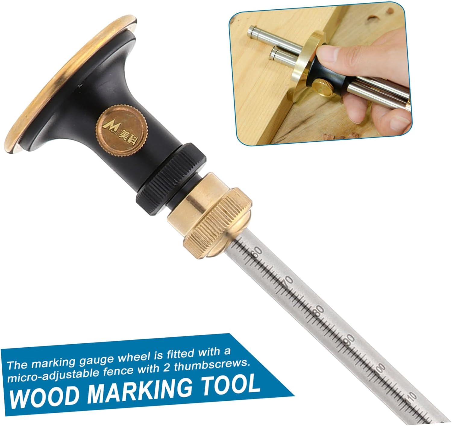 STOBOK Stainless Mortise Gauge for Woodworking Dovetail Marker Tool Keyhole Slot Marking Gauge Woodworking Scriber European Style