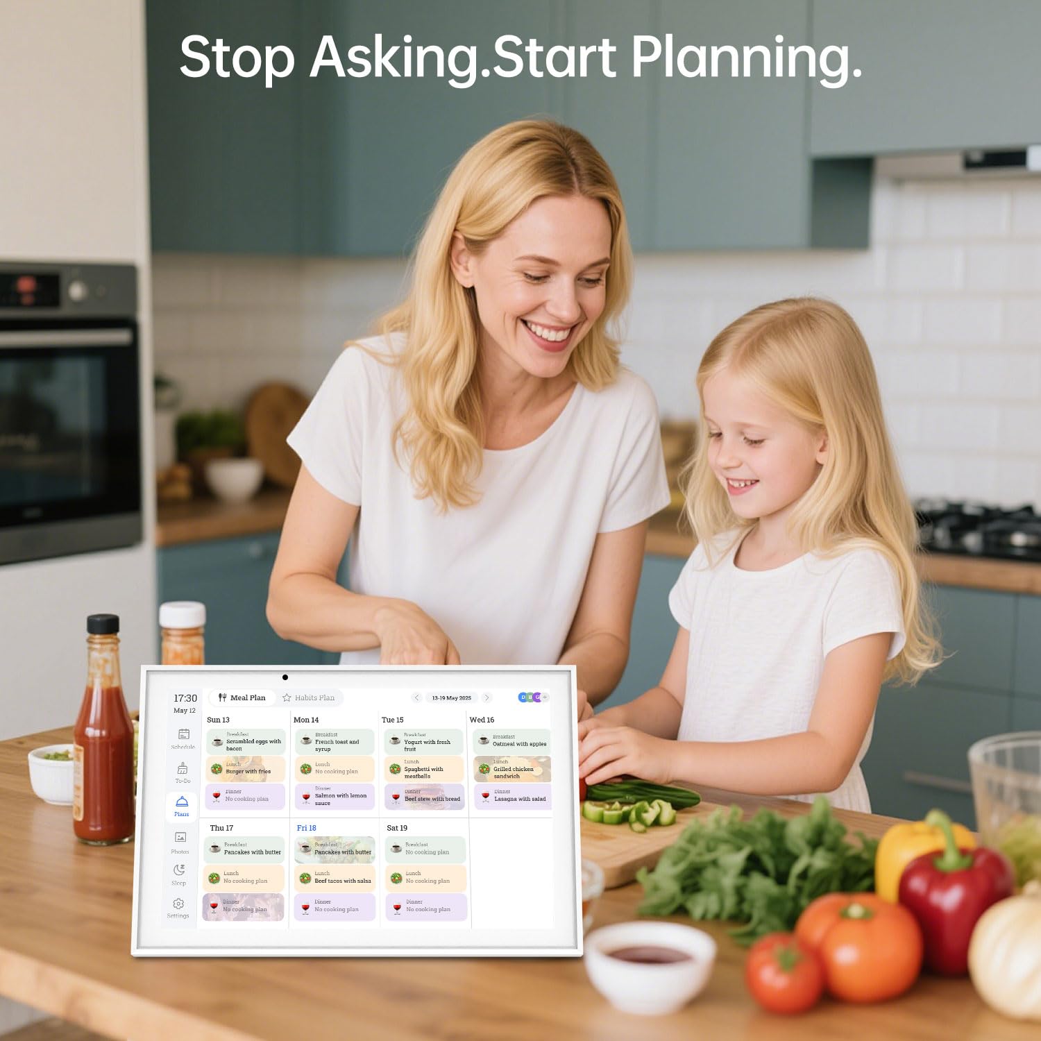 Calendario digitale da 10,1 pollici e diagramma delle faccende domestiche, planner interattivo da parete touchscreen, organizzatore intelligente per la famiglia per gli orari familiari