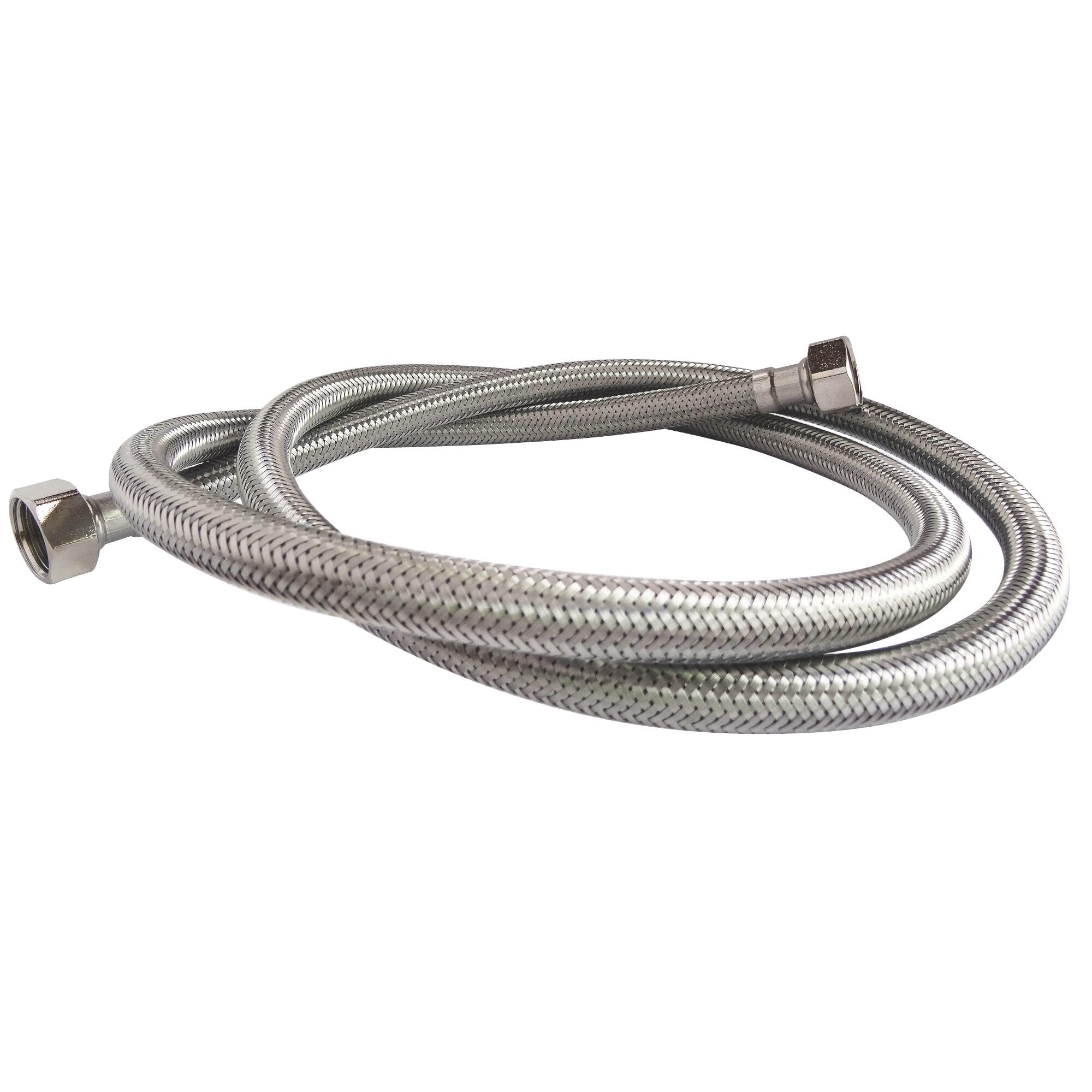 SOMATHERM FOR YOU, Flexible sanitaire 1500mm DN10 - Raccord 2 écrous tournants 1/​2" - Acier inox et EPDM - Résistant, souple et étanche - Norme ACS et certification QB - Pression max 10 bars