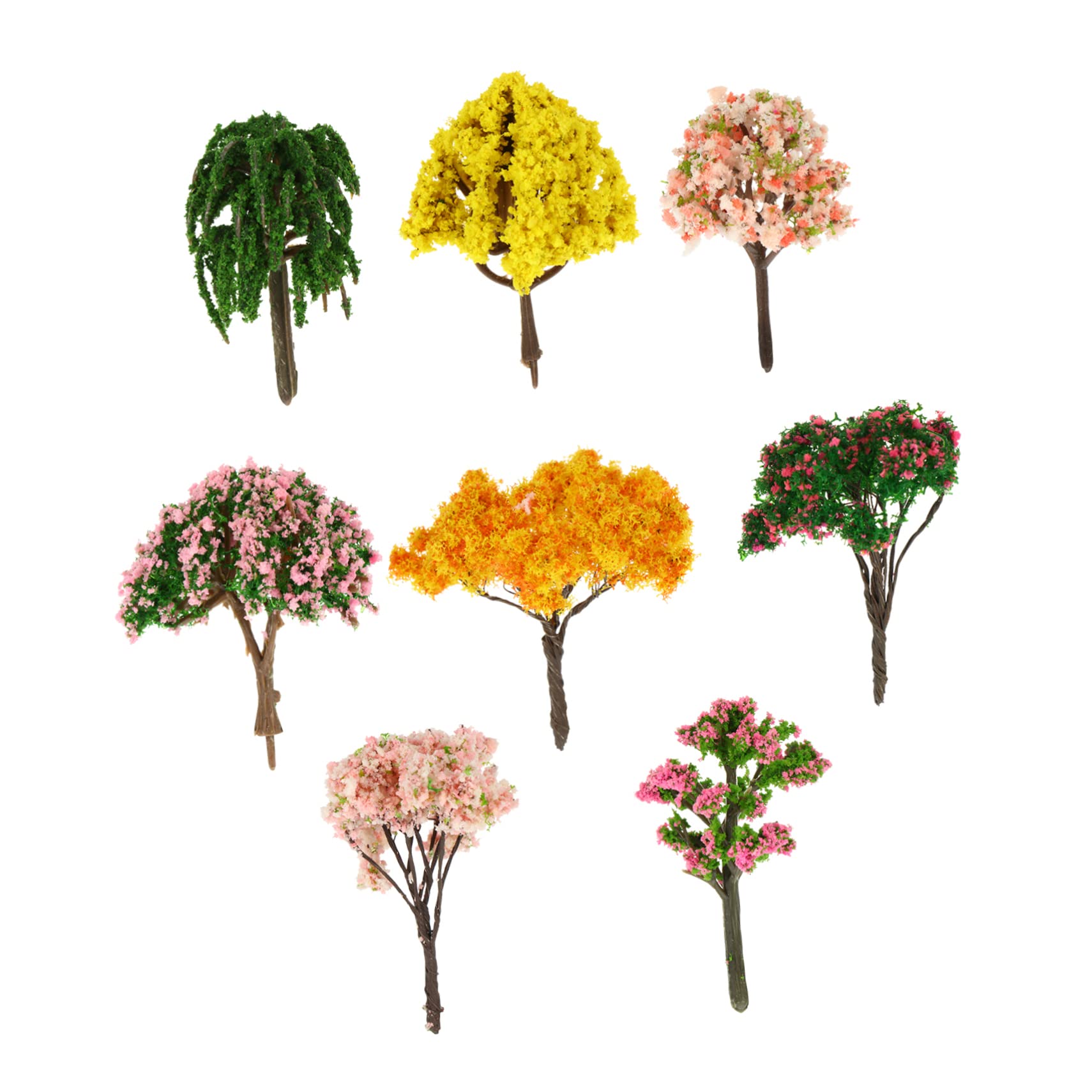 SEWACC Simulated Cherry Blossom Trees Miniature Diy Craft Decorations Plastic Model Landscape Ornaments for Home Desk Living Room Kitchen Display