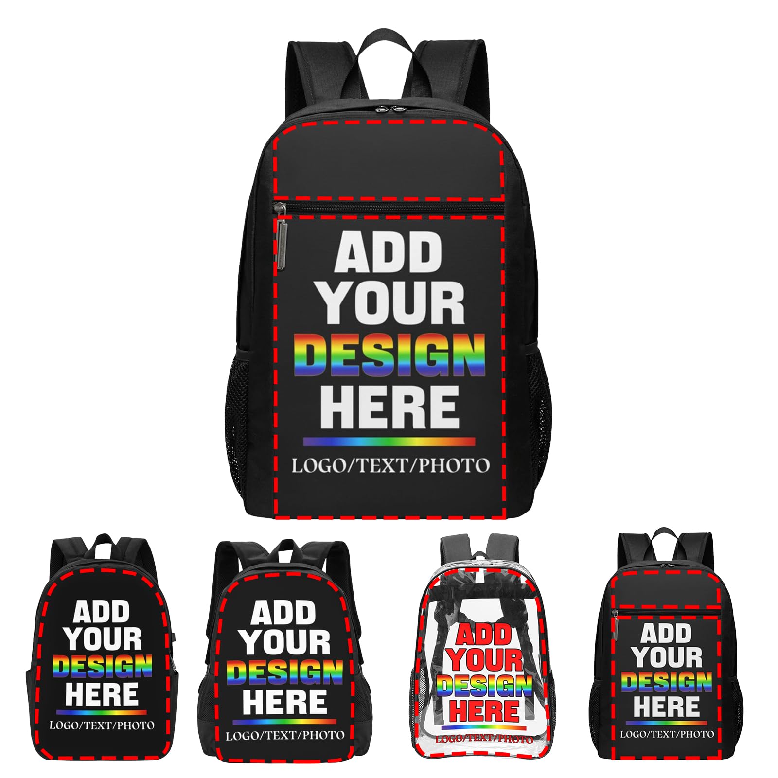 Custom Backpack for Mens Womens Personalized Backpacks with Photo Text Customize Casual Laptop Hiking Backpack for Travel Camping Work 17in