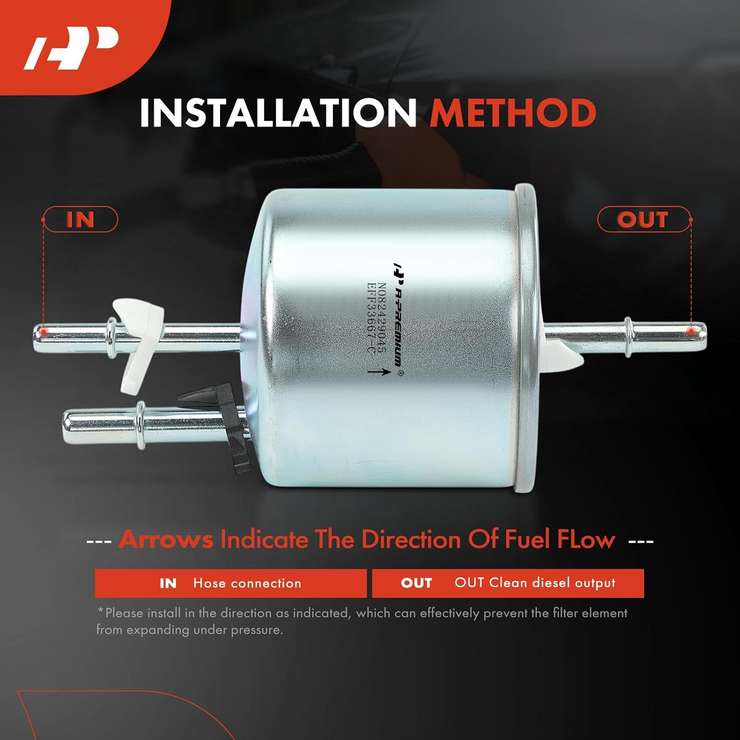 A-Premium Fuel Filter Compatible with Ford Explorer 2001, Ranger 2001-2004, Explorer Sport 2001-2003, Explorer Sport Trac 2001-2003 & Mazda B3000 2001-2003, 3.0L 4.0L