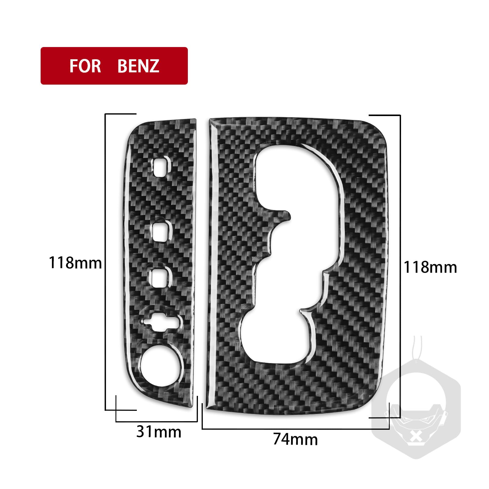 Copertura adesiva per telaio in fibra di carbonio, accessorio decorativo compatibile con Mercedes Benz Classe B W245 2005-2011 (classico, telaio del cruscotto del cambio 28)