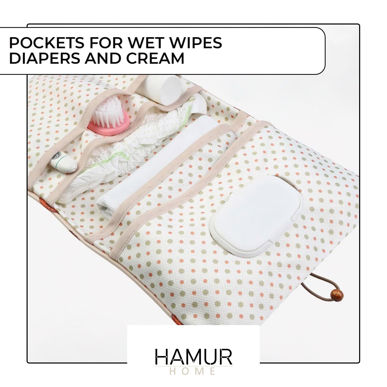 HAMUR HOME Porta Pannolini Pieghevole Da Passeggio 2in1 Organizzatore