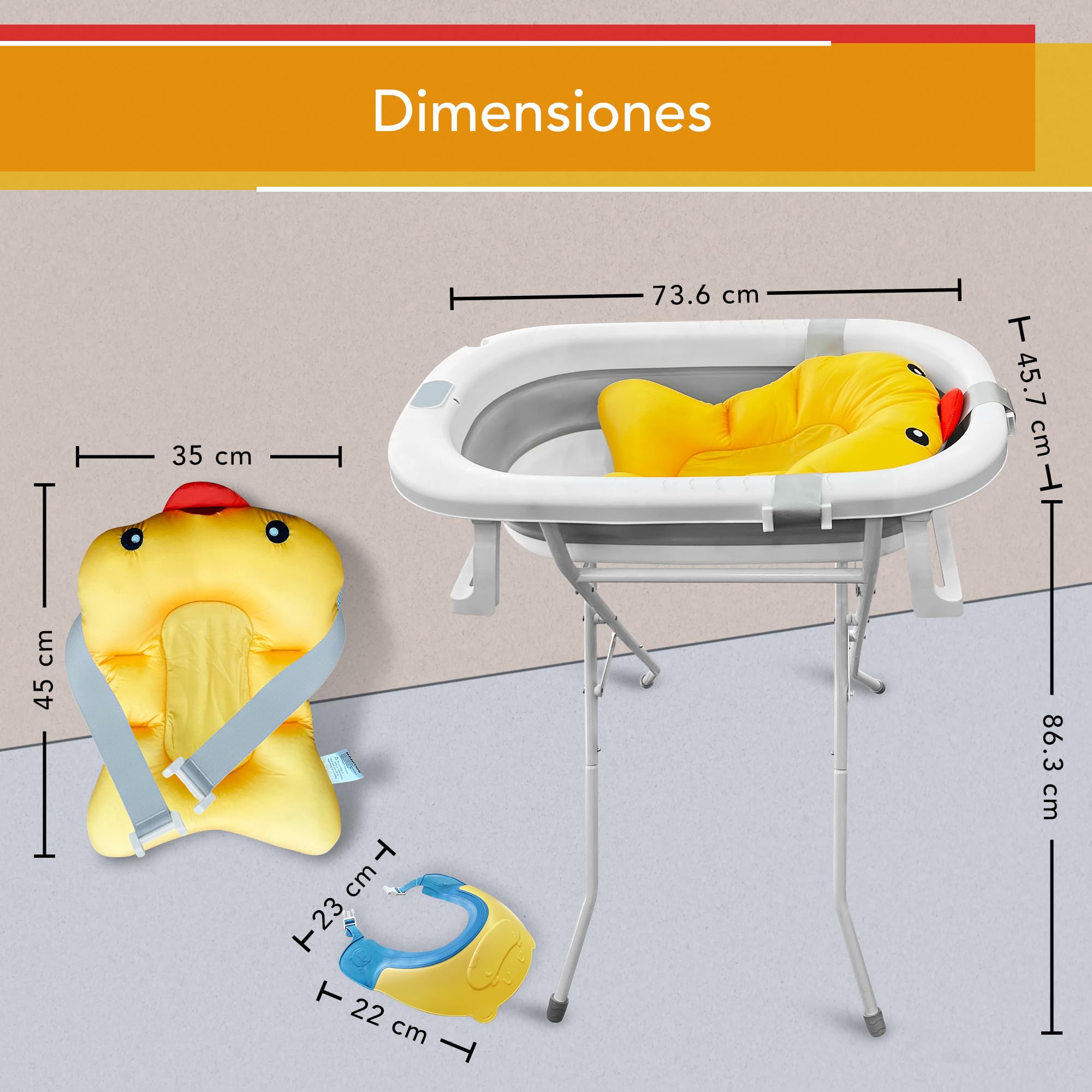 Bañera Bebe con Patas. Bañera Plegable Bebé Banheira con Soporte Bebe Cosas para Bebes Recien Nacidos Cojín Bañera Bañeras para Bebes Baño Lista Nacimiento Bebe Asiento Bañera