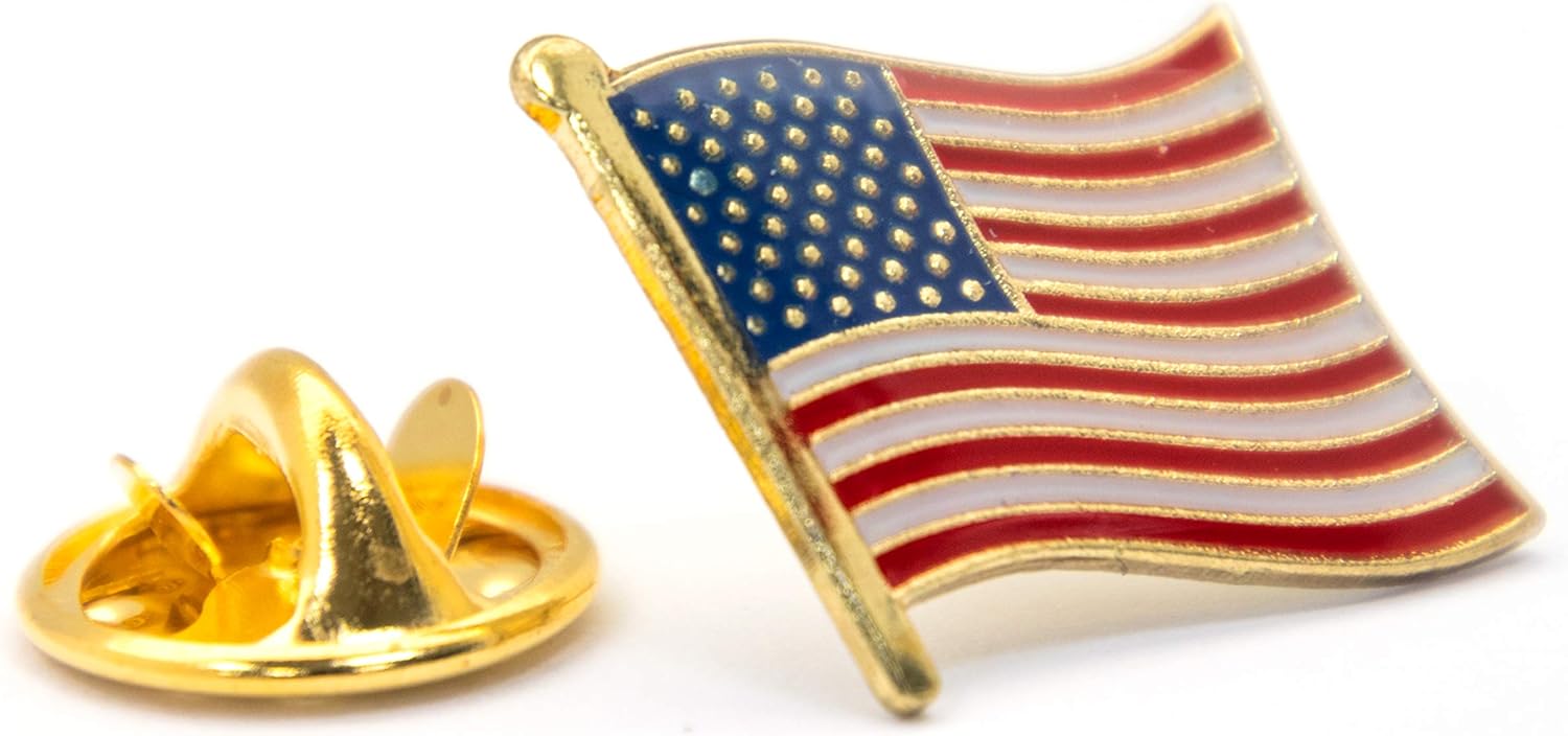 A-ONE 2 PCS Pack-White House Patch+USA Flag Lapel Pin, Landmark Patch, Sew on Applique, Iron on Adhesive Badge, National Icon, Suit on Clothes Shirts Bags Hats Jeans NO.392P
