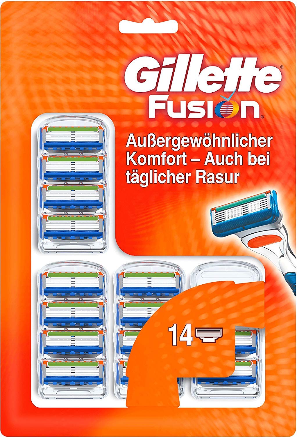 Auslaufmodell Gillette Fusion Rasierklingen für Männer, 1er Pack (1 x 14 Stück)