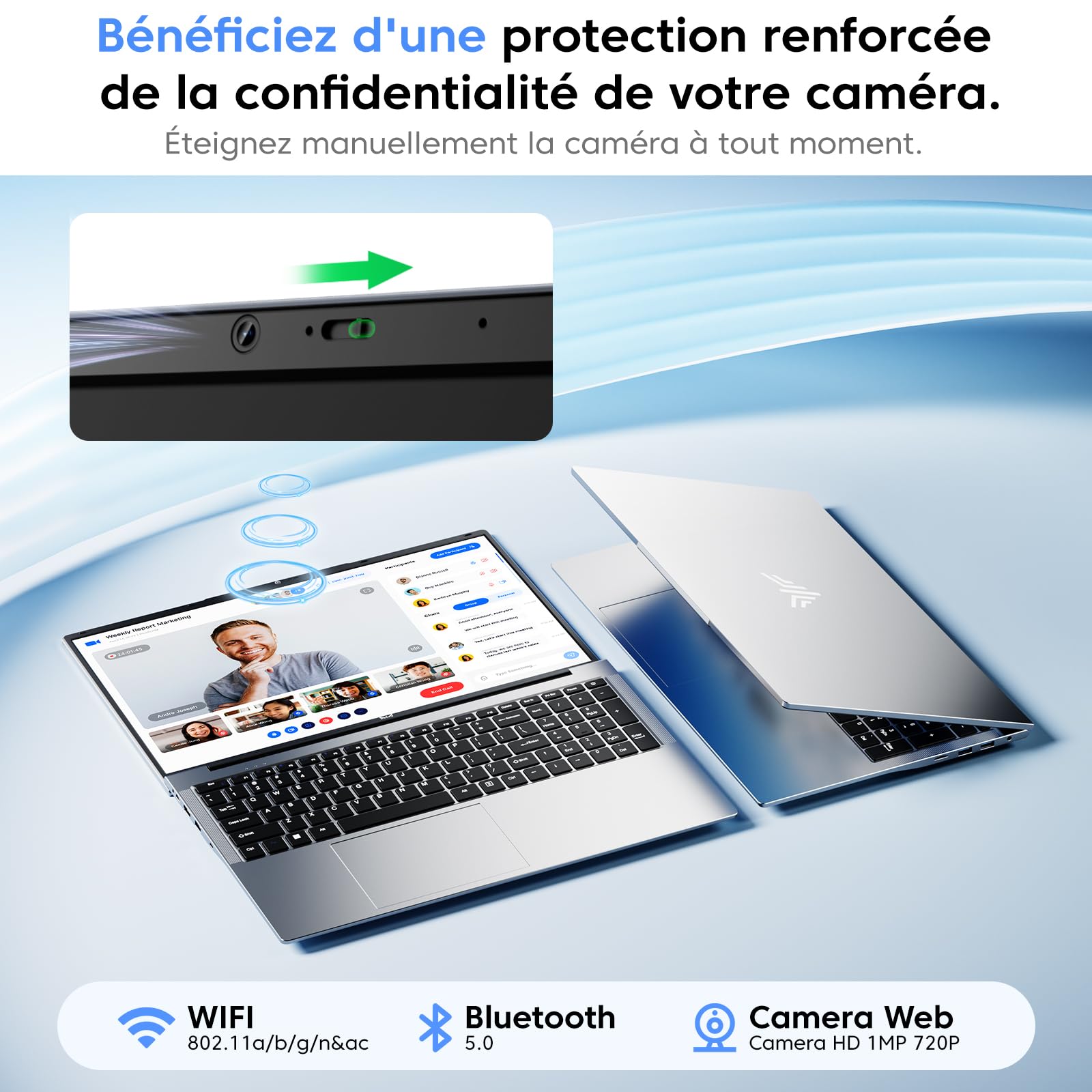 Ordinateur Portable 17,3 Pouces, Pc Portable Avec Fréquence Maximale 3,6 GHz, 16 Go De Mémoire DDR4, SSD 512 Go, Wi-Fi 5 Et Bluetooth 5.0, Batterie 6000 mAh, Idéal Pour Le Bureau Et Le Divertissement