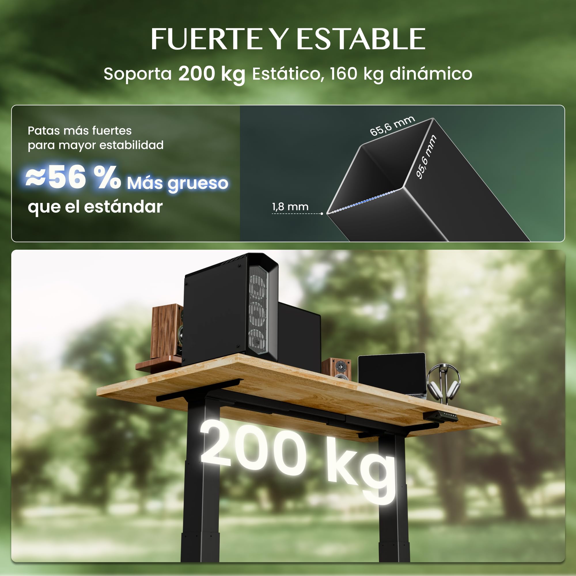 FLEXISPOT Escritorio Elevable 180x80cm Mesa Eléctrico Tablero Roble