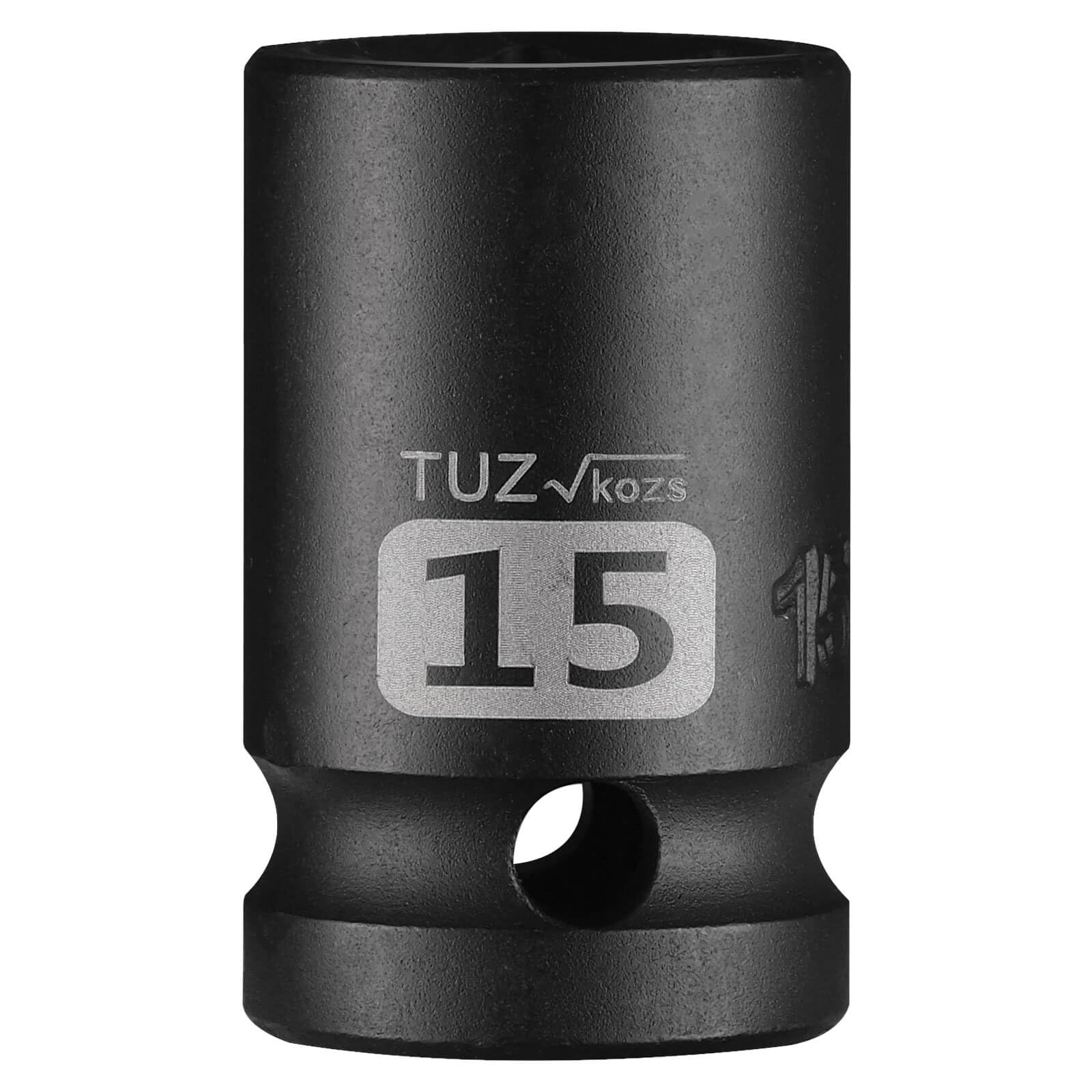 TUZkozs 1/2 Inch Drive 15mm Shallow Metric Impact Socket,CR-MO,6 Point Radius Corner Design,Square Chamfered Opening,Axle Nut Impact Grade Socket for