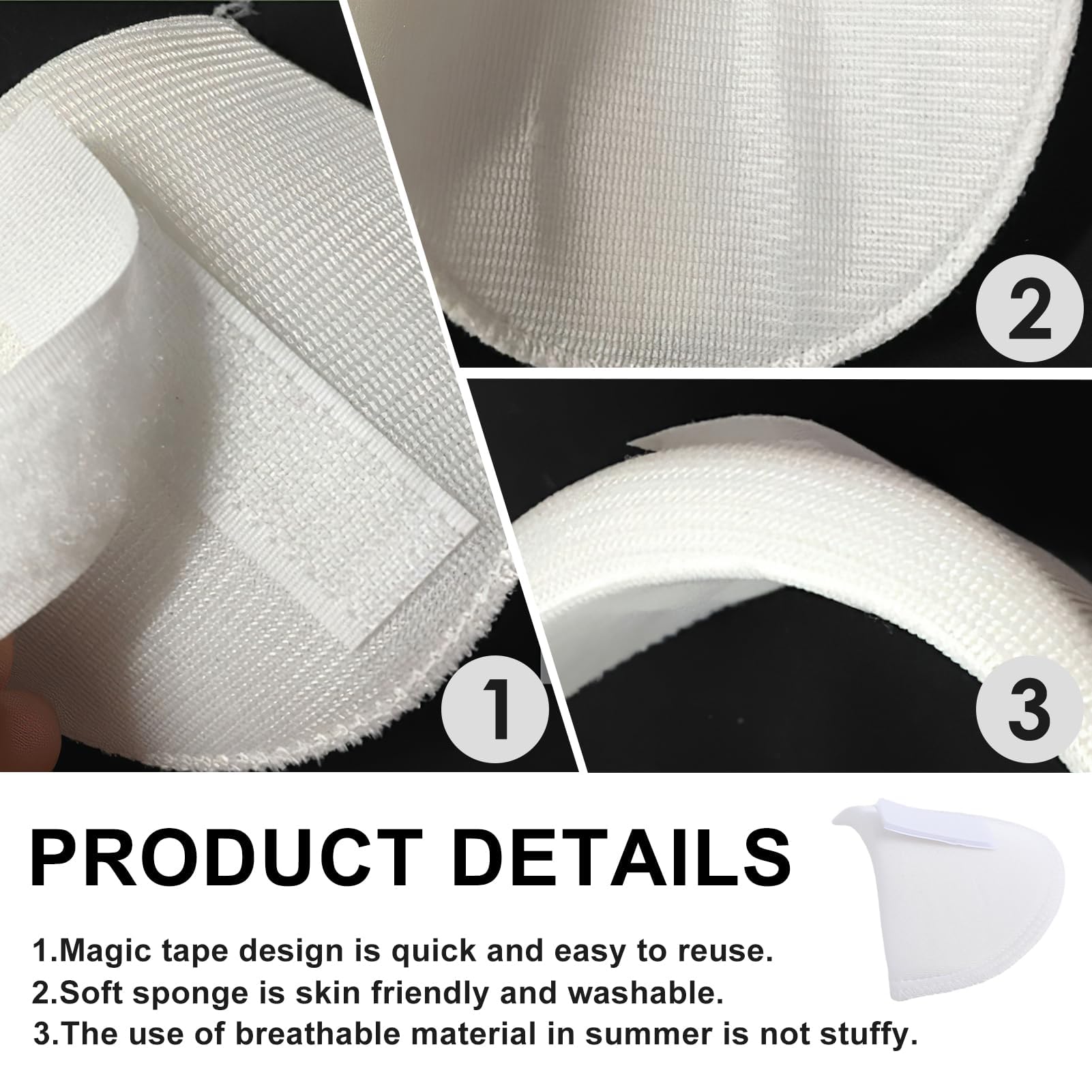 Spalline Rimovibili Per Abiti - 2 Paia In Spugna Morbida, Nero E Bianco, Per Donne E Uomini - Foto 7