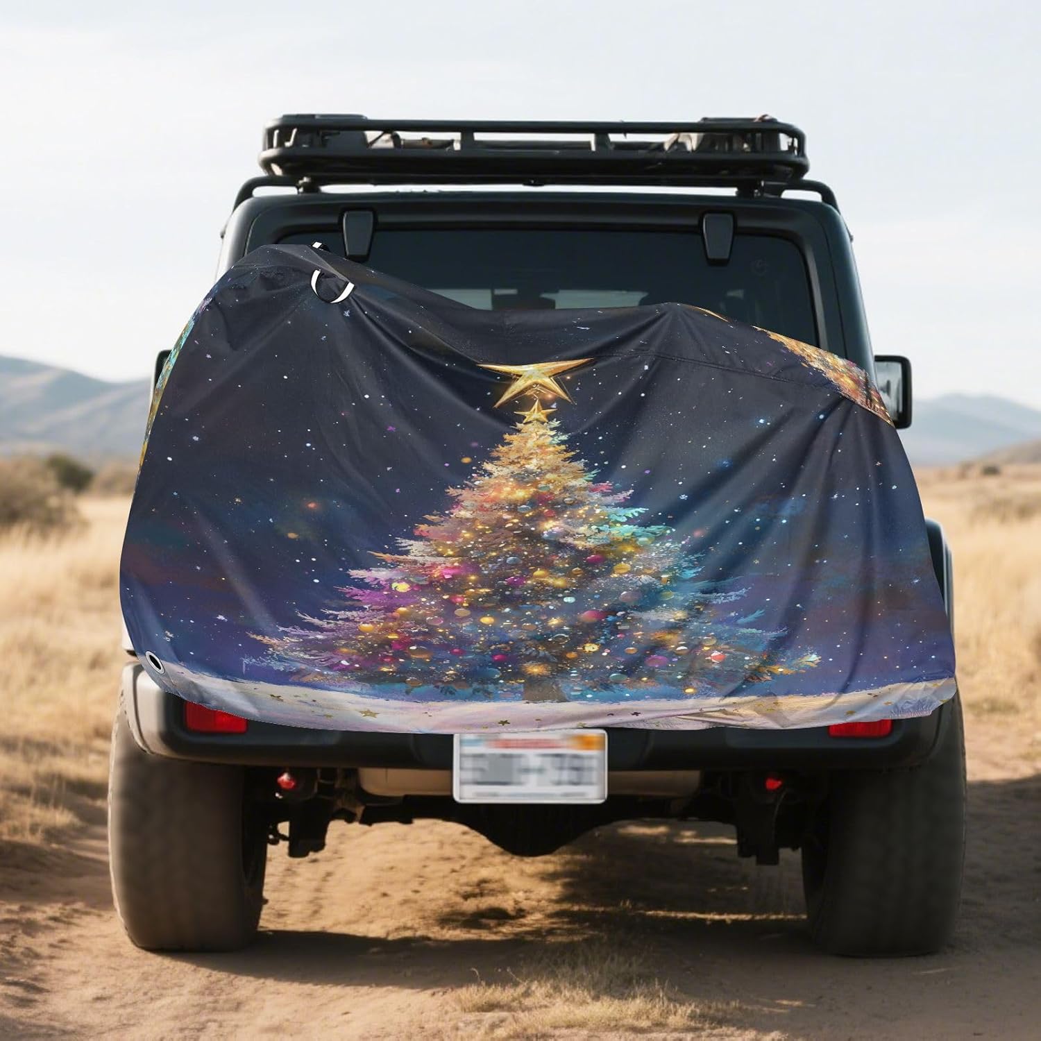 ALAZA Christmas Tree Fantastic Bike Cover Waterproof Outdoor Ebike Bicycle Covers Tarp Protection for 1/2 Bikes, Sun UV Dust Wind Proof