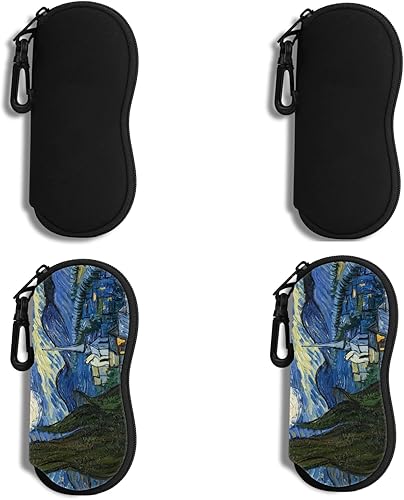 Hion Gafas de sol suave caso ultra ligero neopreno cremallera gafas caso con clip de cinturón