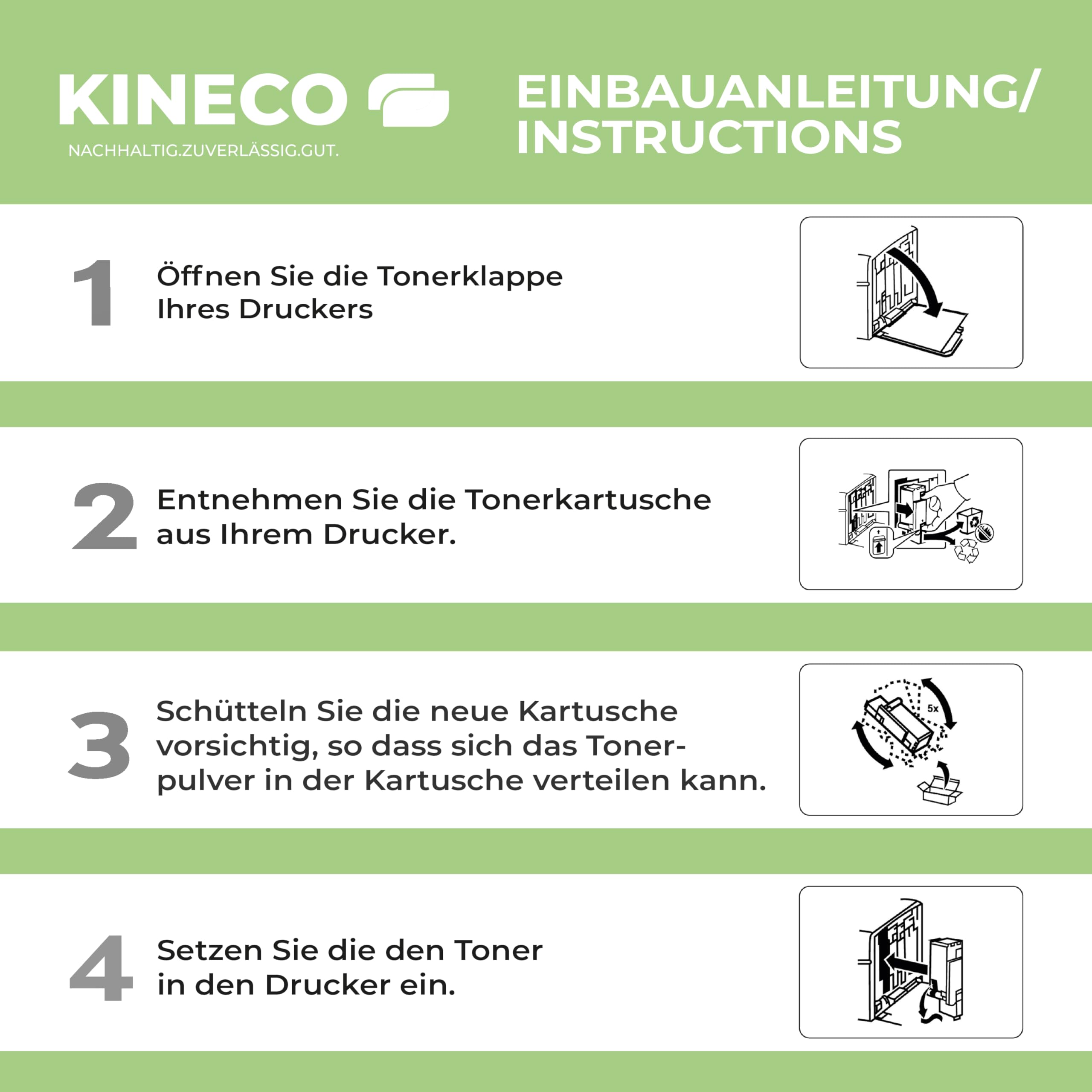 Kineco Toner TK5450 kompatibel mit Kyocera ECOSYS MA2600cwfx, 5er Set | MA2600cwfx MA2600cfx PA2600cwx PA2600cx, MA2600cwfx Plus MA2600cfx Plus PA2600cwx Plus PA2600cx Plus