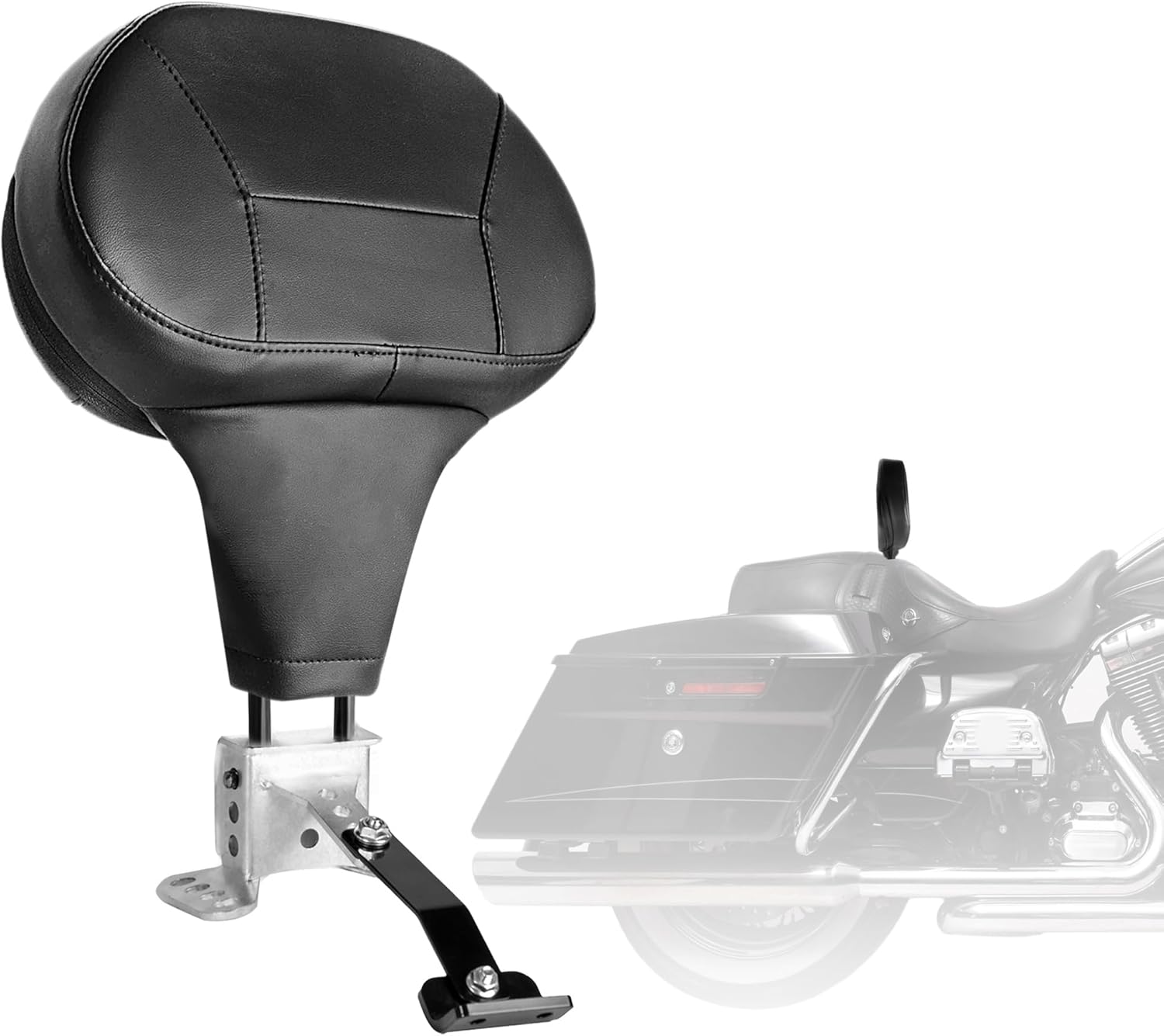 Driver Backrest Fit for Harley Touring Road King, Road Glide, Street Glide, Ultra Limited 2009-2025, Adjustable Plug in Rider Backrest Pad, Black