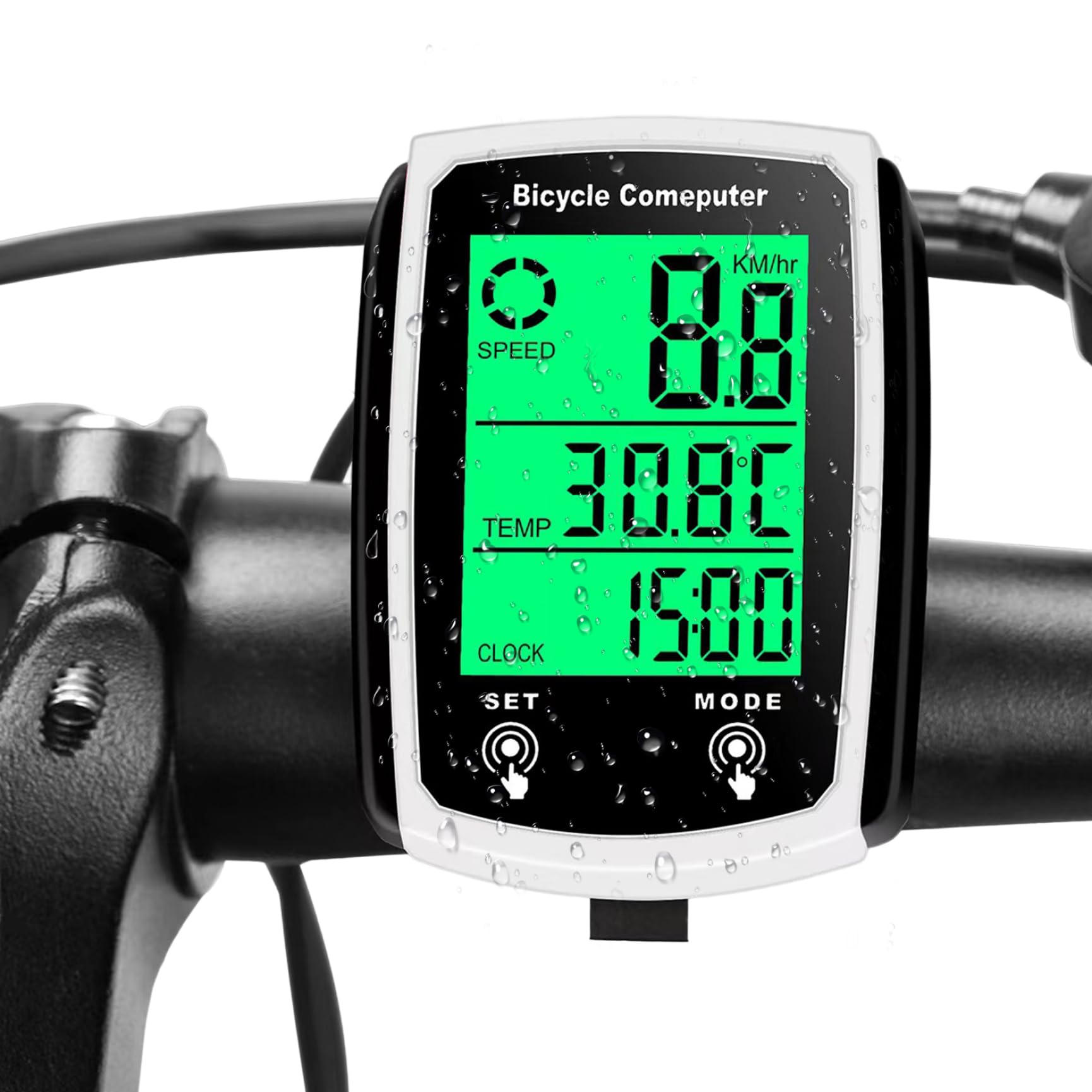 Wireless Bike Speedometer, Waterproof Cycle Computer with LCD Backlight, GPS Speedometer for Road Bike & MTB