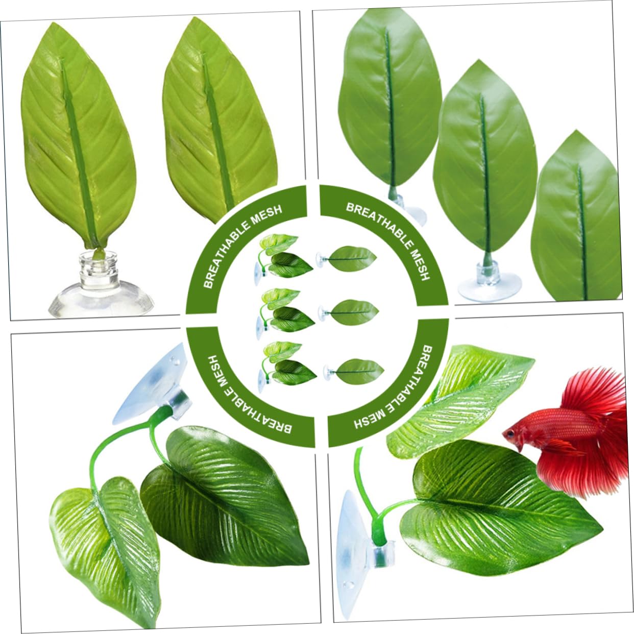 Toddmomy 18piezas Artificiales para Acuarios Decoración De Paisaje Simulación Ventosas para Tanques De Peces Diseño De Doble Accesorios para Acuarios De Agua Dulce y Salada