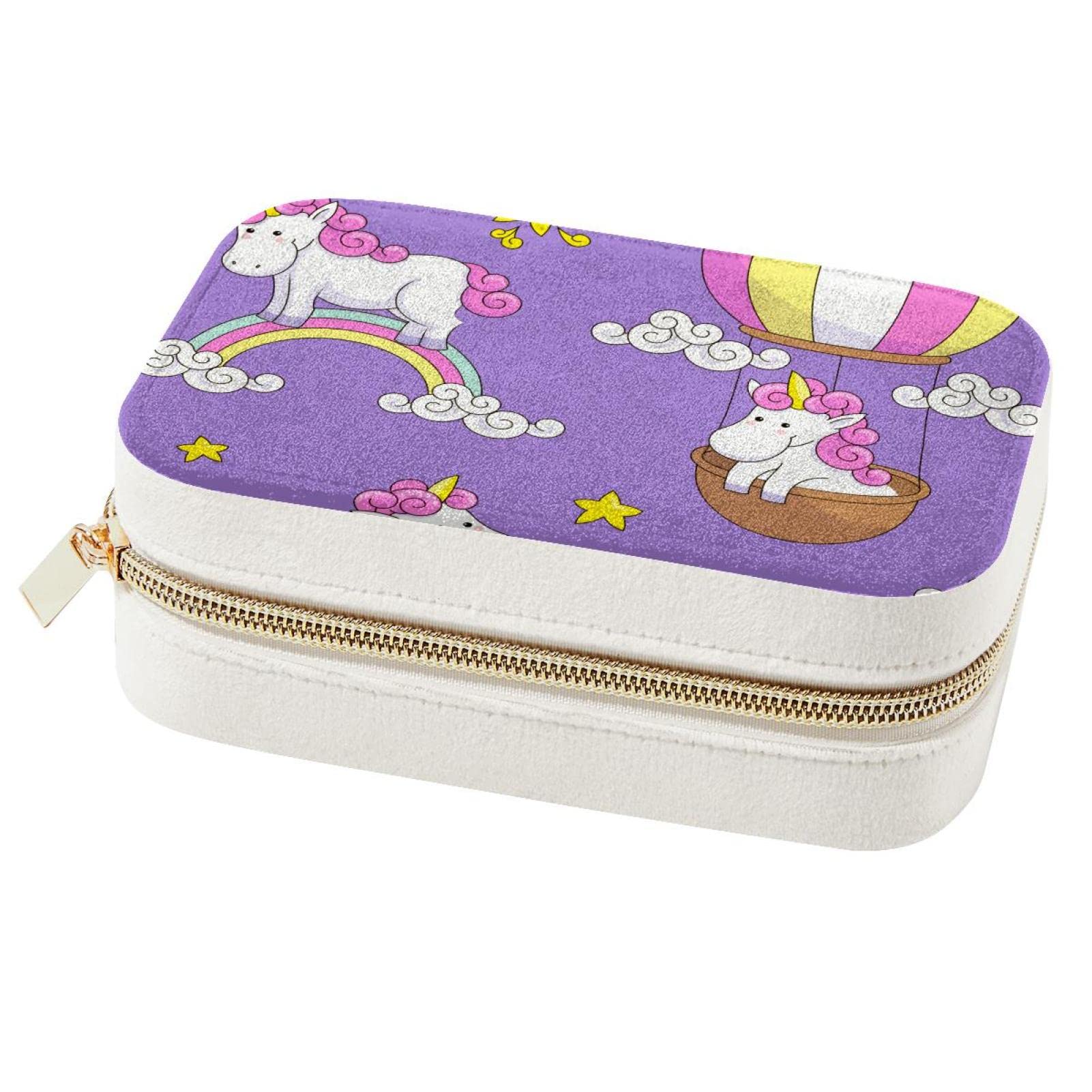 Boîte à bijoux licorne portable pour ranger les bagues et colliers de filles