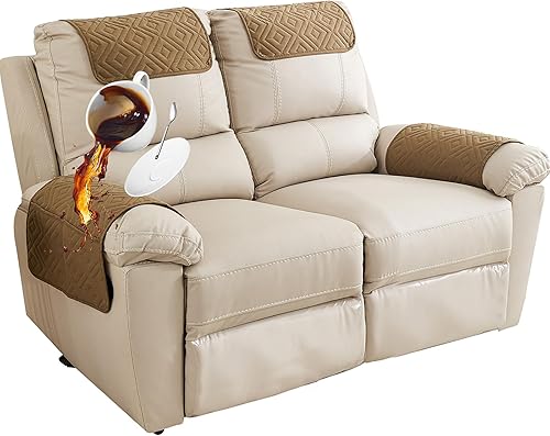 Miniatura 24 de Funda para Reposabrazos de Sofá, Funda para Reposacabezas de Silla Reclinable, Funda de Sillón con Bolsillos, Protector Acolchado Antideslizante de