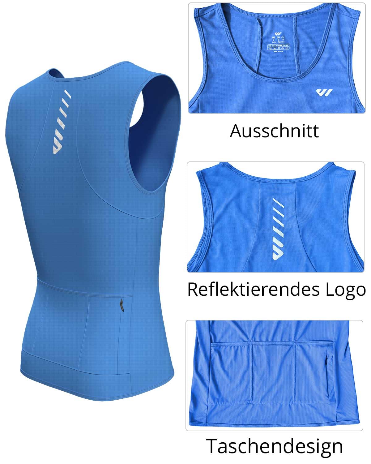 Lo.Gas Maglia da Ciclismo da Uomo, Senza Maniche, Leggera e Traspirante, con Tasca Posteriore