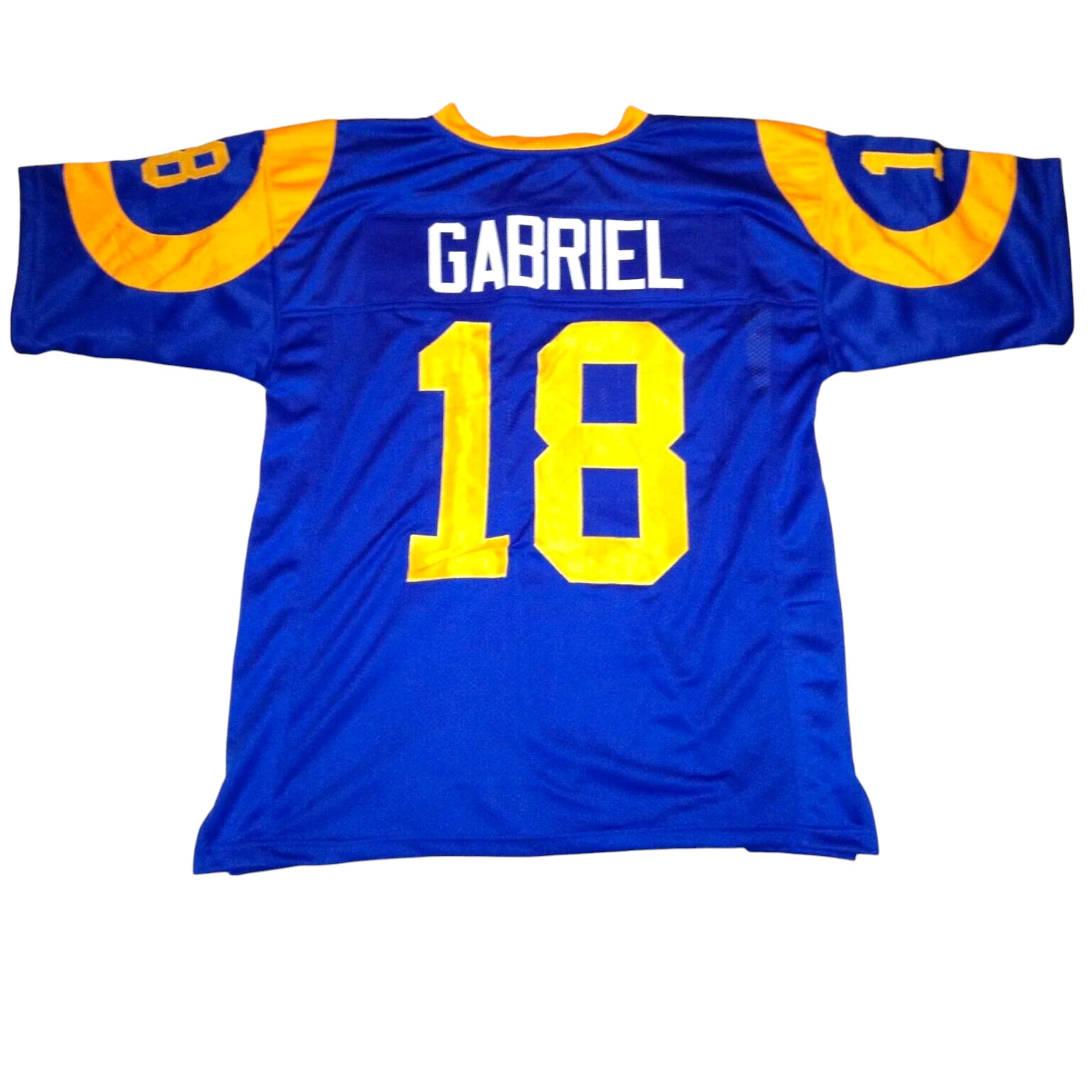 Generic Roman Gabriel Blue Jersey Stitched Custom Football New No Brand/Logos (US, Alpha, X-Large, Regular, Regular, Blue)