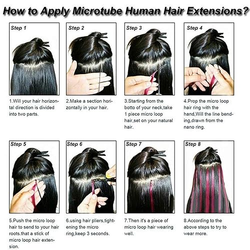 Miniatura 7 de 1000 anillos de microeslabones de silicona de alta calidad, cuentas forradas de 0.197 in para extensiones de cabello con punta I (1000 unidades,