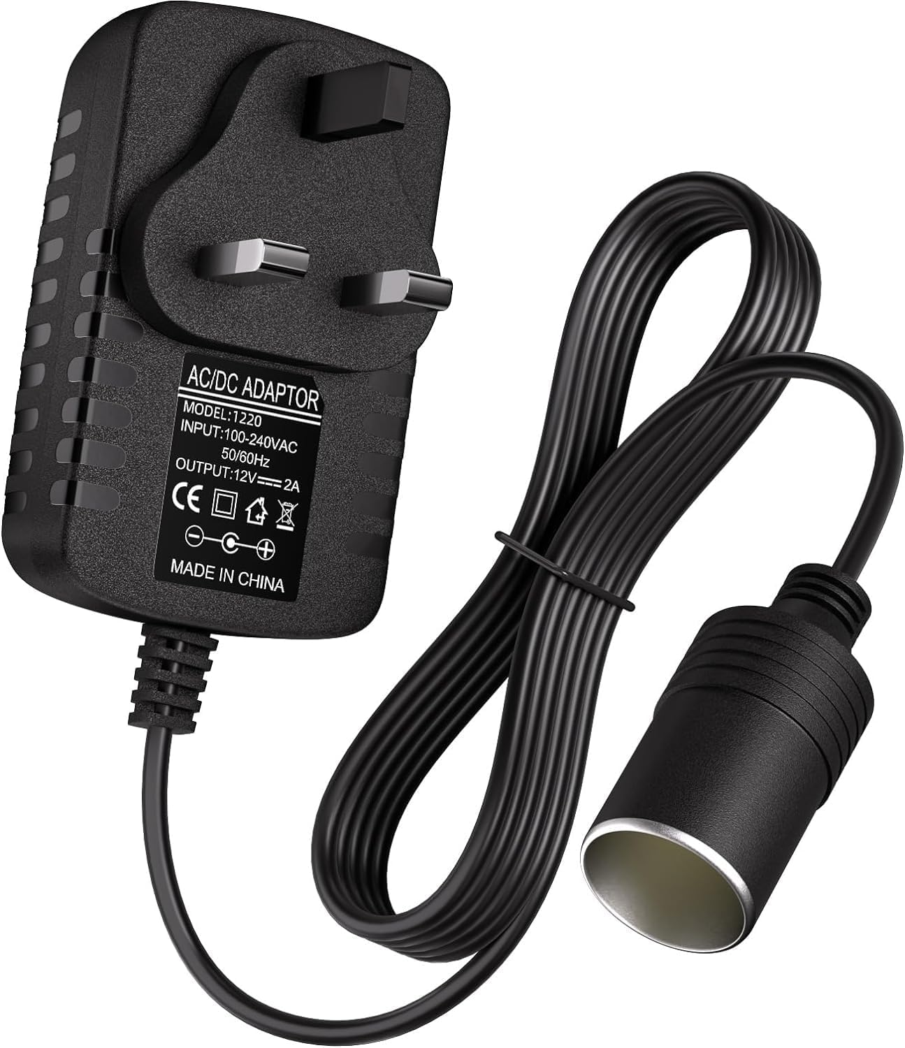 Car Cigarette Lighter 240v to 12v Adapter 1M/3.28Ft DC Adapter Mains