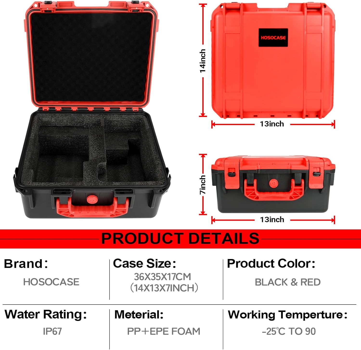 Tool Case for Milwaukee M18 Impact Drill Driver Combo Kit - Tool Box for Milwaukee Power Drill & Impact Set - Battery & Charger (Case Only) (Red & Black)