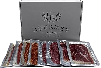 Gourmer Basket for Gift, Lot of Iberian Sliced, Gourmet Box ZAMORA-Ham, Lomo, Chorizo, Salchichón (Pack 800 gr.)
