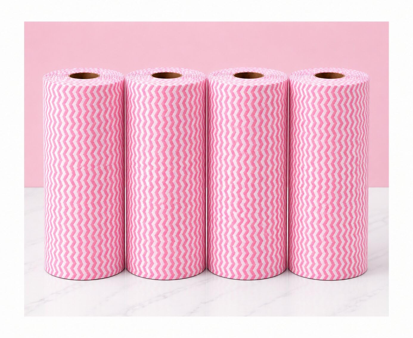 Premium Reusable Kitchen Wipe Roll – 80 Sheets Per Roll | Multi-Purpose Washable Cleaning Cloth Roll Pink (Pack of 4)-image-40