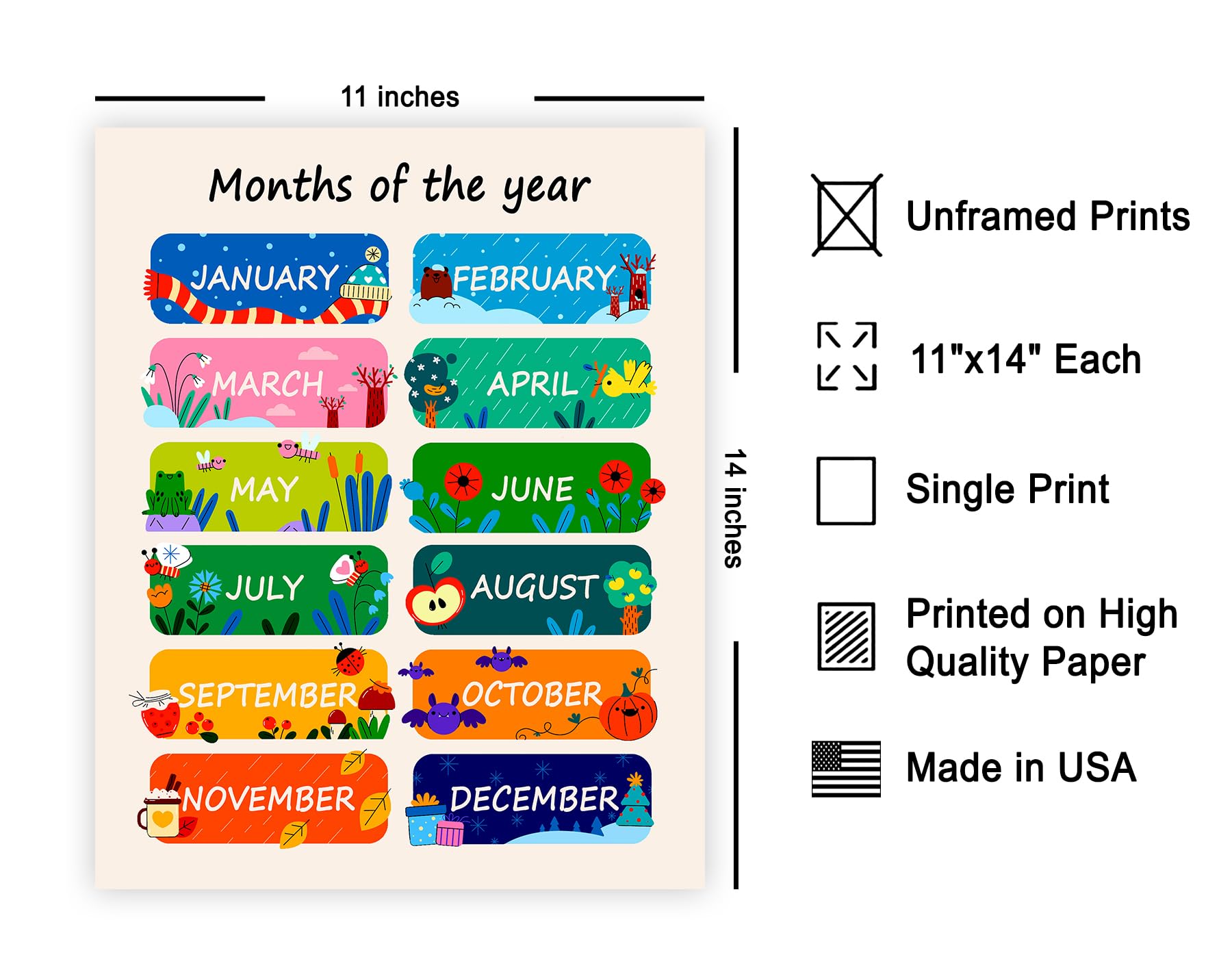 Printable Months Of The Year Poster