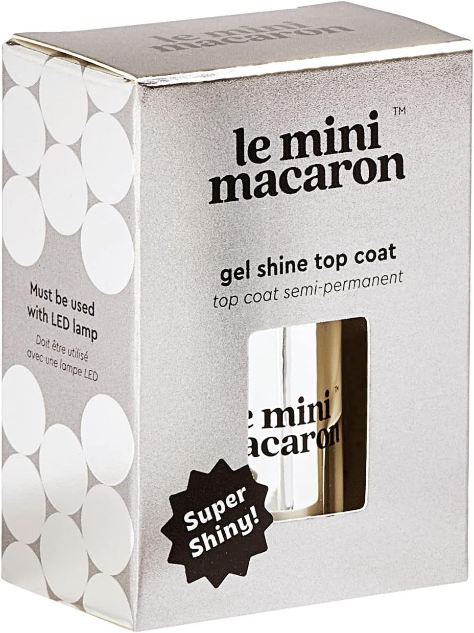 le mini macaron Gel Shine Top Coat - Chip-Free, Vegan, Non-Toxic & 9-Free Formula Smooth, Transparent & Longer Shine Nails.